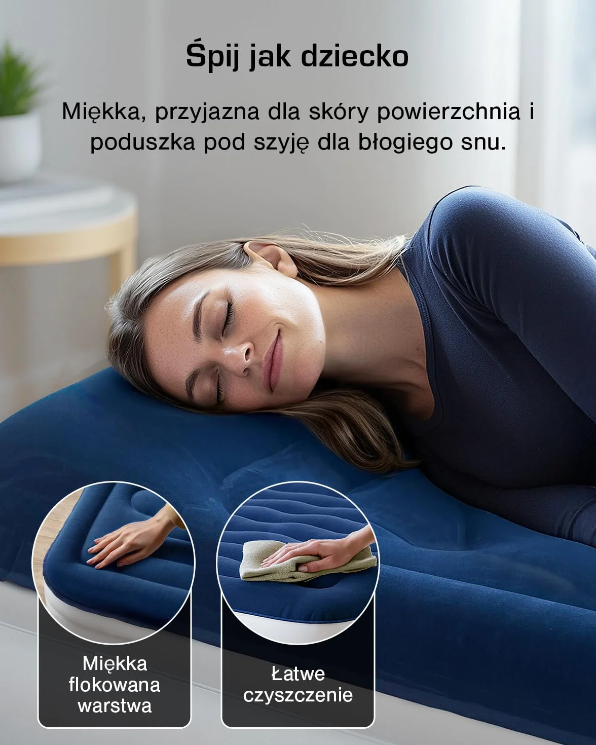 Active Era Dmuchany Materac Samopompujący Podwójny Dwuosobowy 200x150 cm, Duży Rozmiar, z Wbudowaną Pompą Powietrza i Poduszką Wytrzymały Wodoodporny Elektryczny do Domu Namiotu Spania Auta Kempingowy