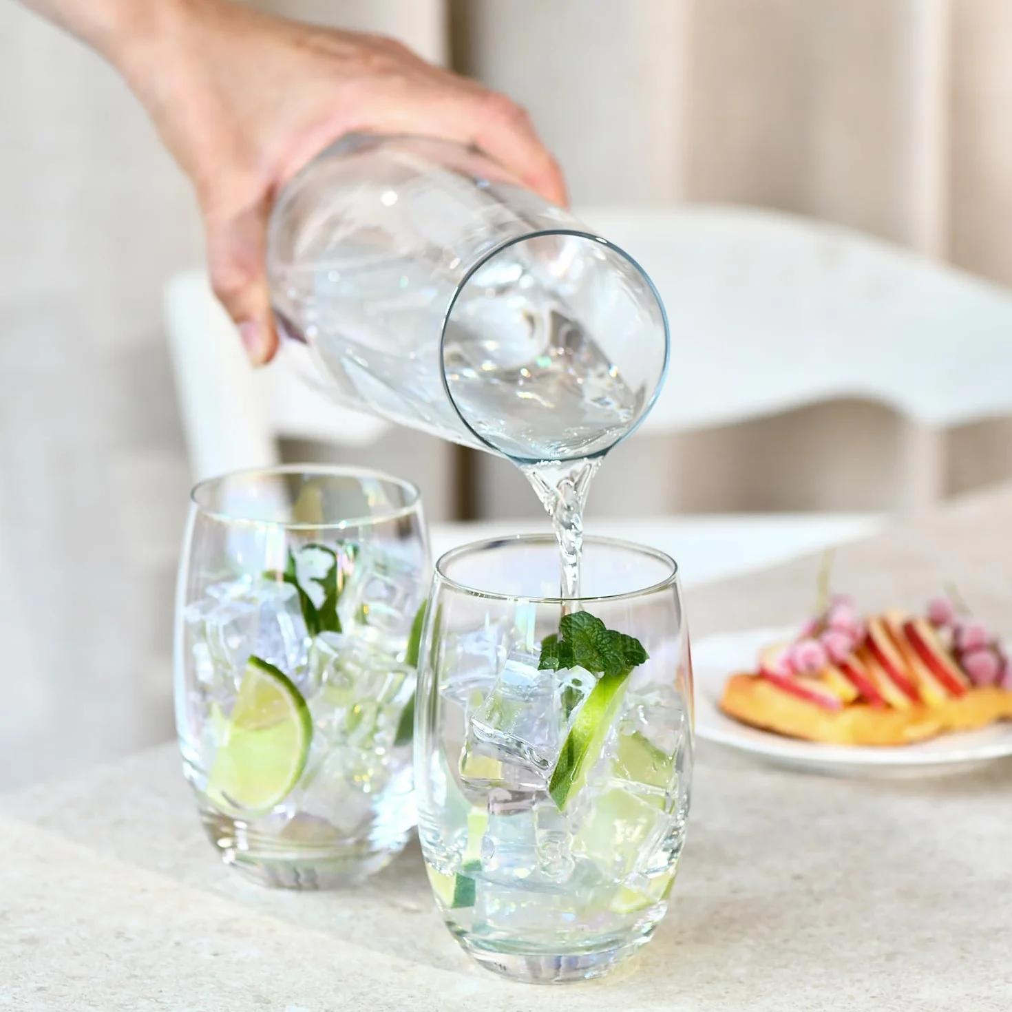 KROSNO Opalizujące Szklanki do Wody, Soków i Innych Napojów | Zestaw 6 Szklanek | 440 ml | Kolekcja Rainbow | Idealne do Domu, Restauracji i na Przyjęcia