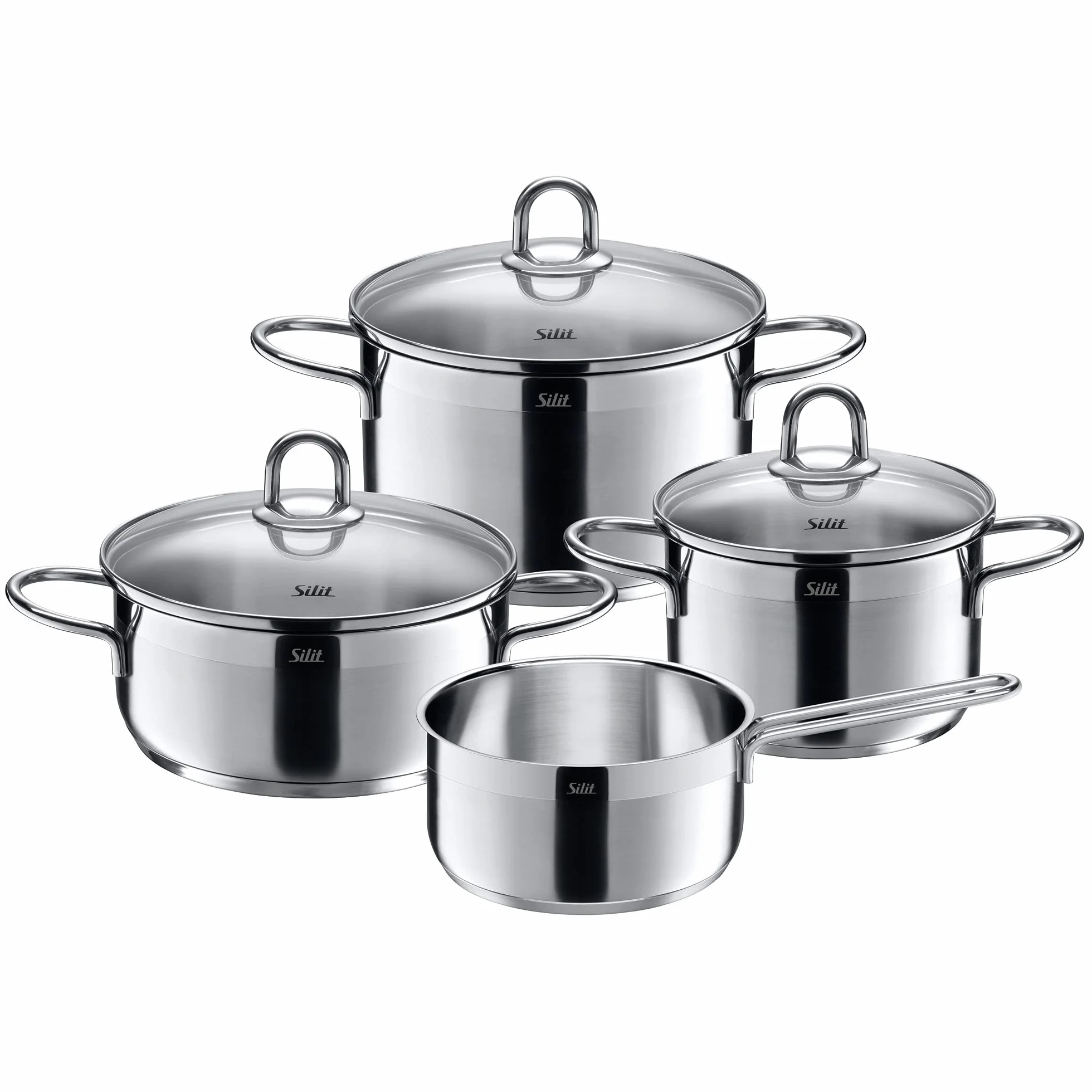 Silit Diamant Zestaw Garnków Indukcyjnych, Stainless Steel, Srebrny, 4 Sztuki