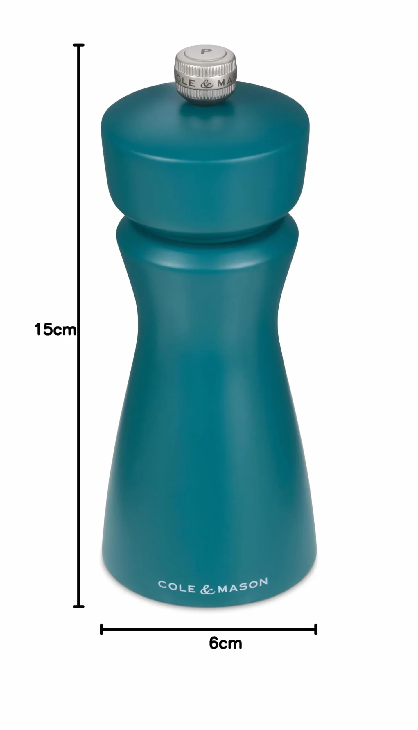 Cole & Mason Kenton młynek do soli i pieprzu, sól morska, regulowany mielenie, trwały mechanizm ceramiczny, zawiera 1 młynek, 15 cm
