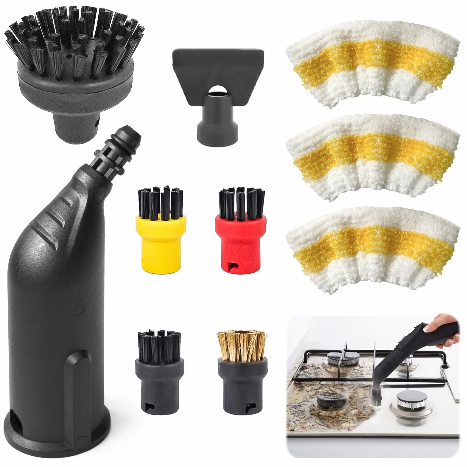 Kärcher Easyfix akcesoria do odkurzacza parowego SC1 SC2 SC3 SC4 SC5 zestaw szczotek okrągłych