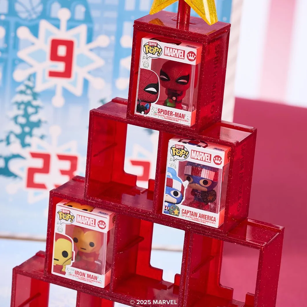 Funko Bitty Pop! Kalendarz odliczający: Marvel Comics - kalendarz adwentowy - 24 dni niespodzianek - minifigurka z winylu do kolekcji - tajemnicze pudełko, pomysł na prezent, na Boże Narodzenie
