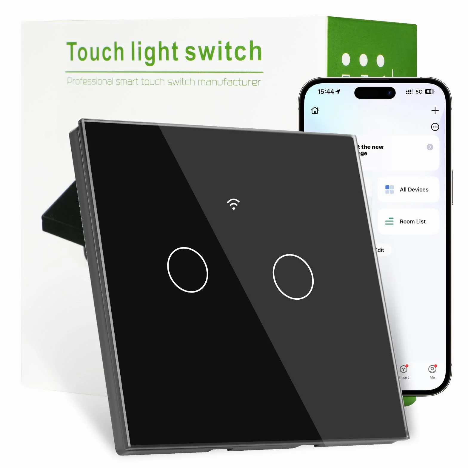 Ainiv Inteligentny włącznik światła WiFi, 2,4 GHz, obsługa Alexa Google Home, aplikacja Tuya, sterowanie głosem, szkło hartowane, dotykowa rama, przełącznik ścienny, podtynkowy, czarny