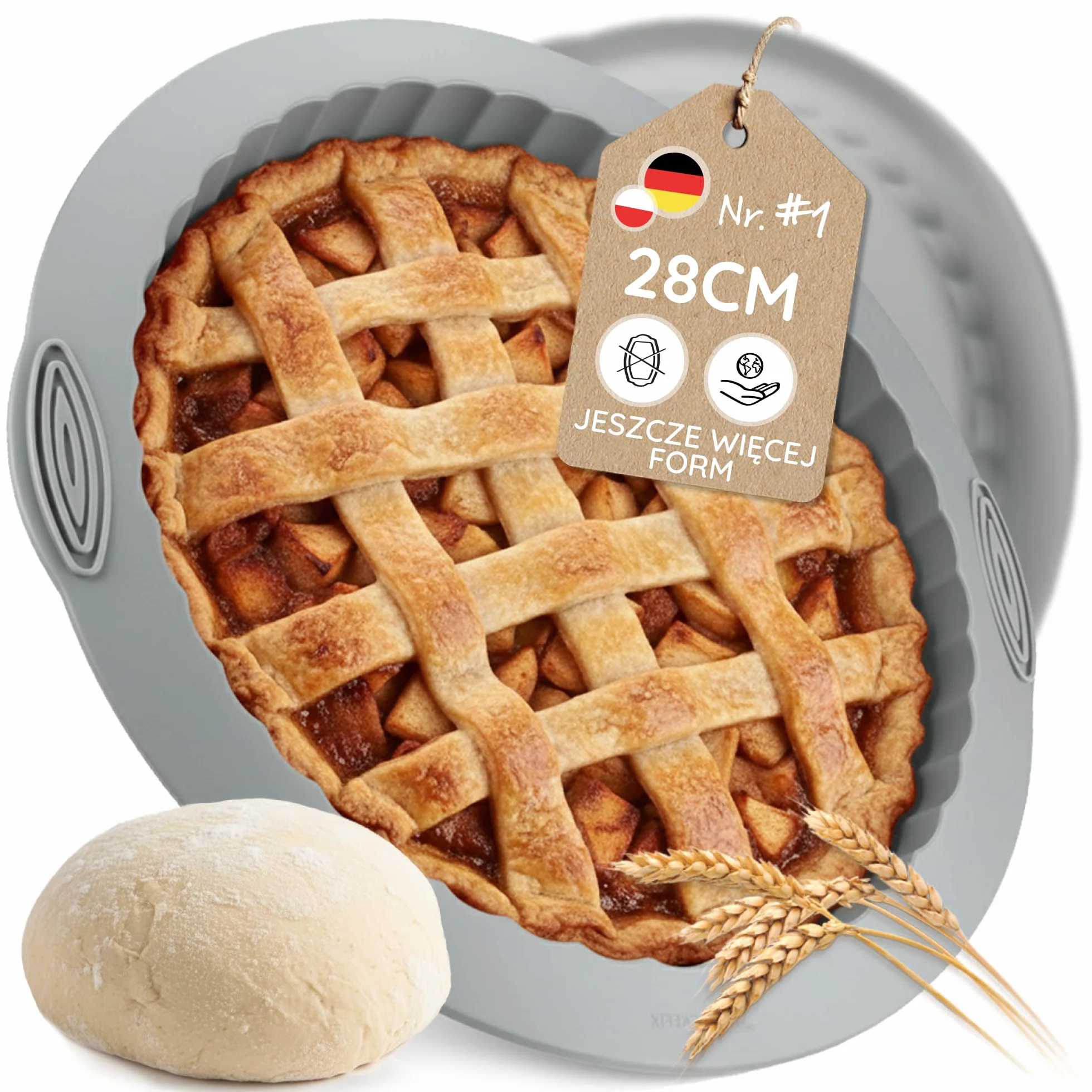 Backefix Silikonowa forma do ciasta owocowego, 28 cm, forma do tarty