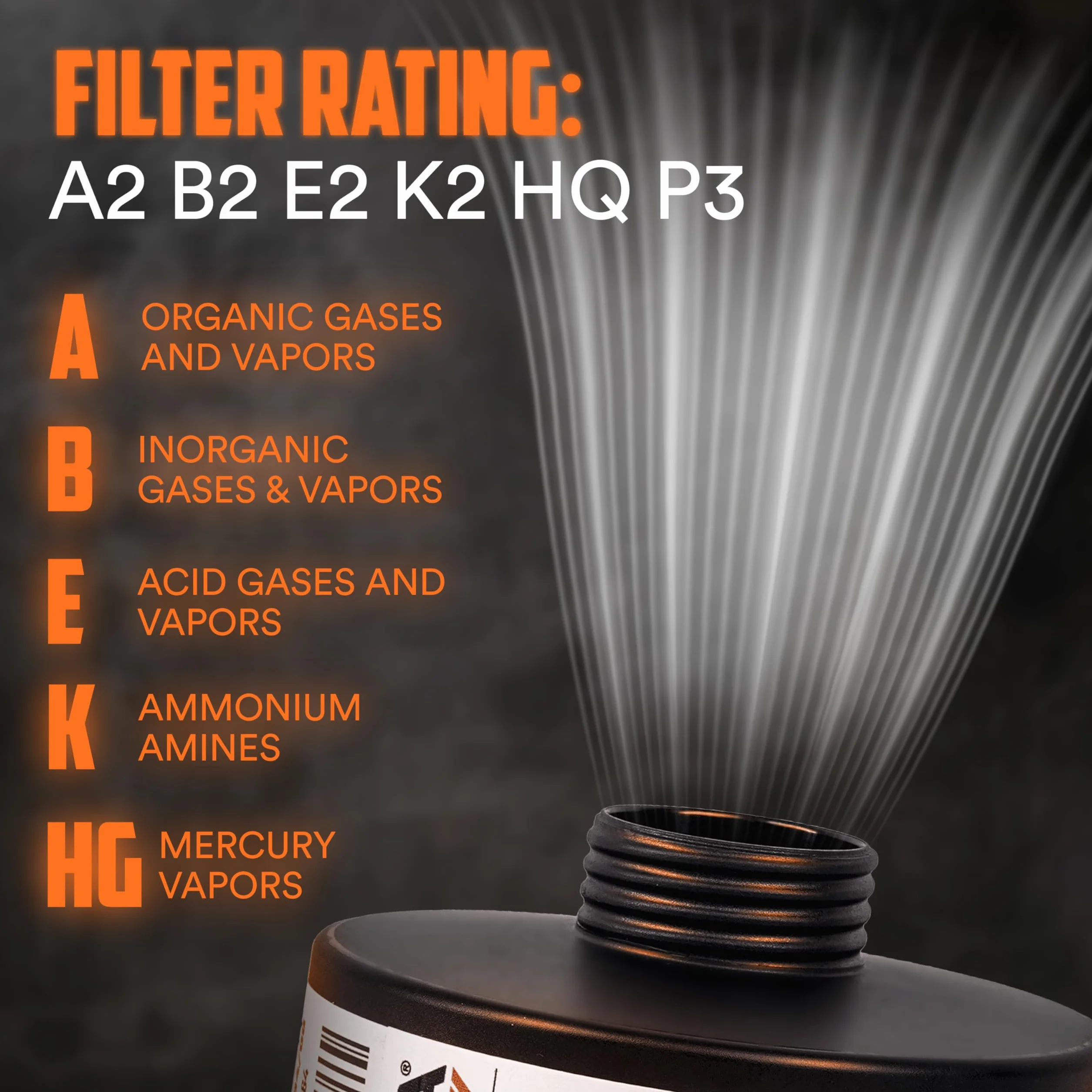 MIRA Safety DotPro 330 filtr maski gazowej klasy przemysłowej | A2 B2 E2 K2 HG P3 ocena filtra | długi okres przydatności do spożycia, filtr NATO 40 mm, pasuje do masek gazowych CBRN