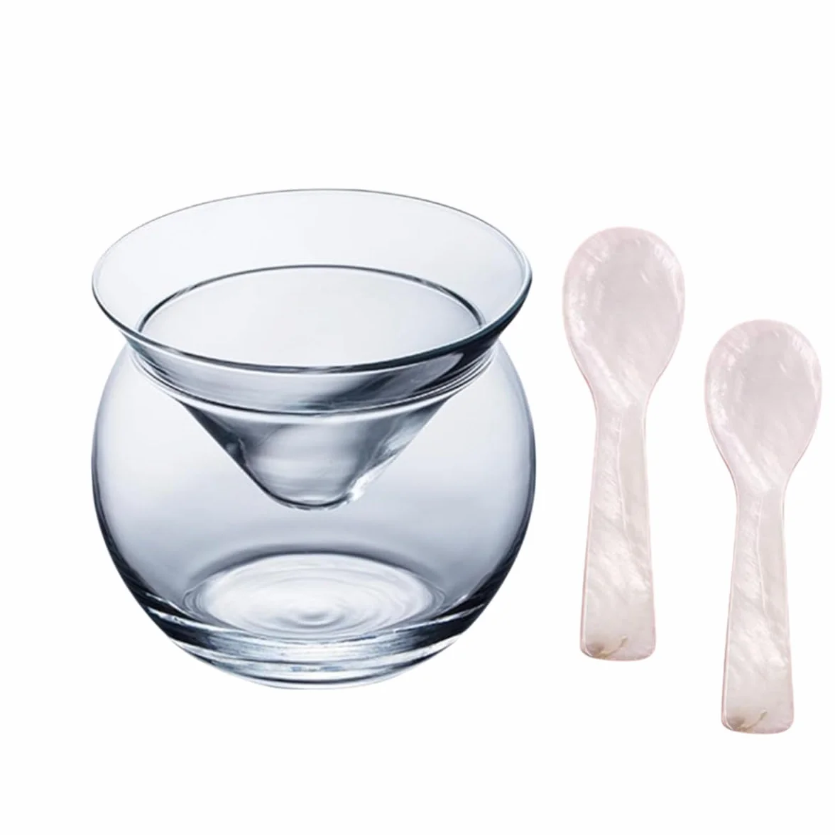 Szklana miska na kawior stylowy zestaw misek do serwowania kawioru - uniwersalne Martini, Margarita, chłodziarki koktajlowe