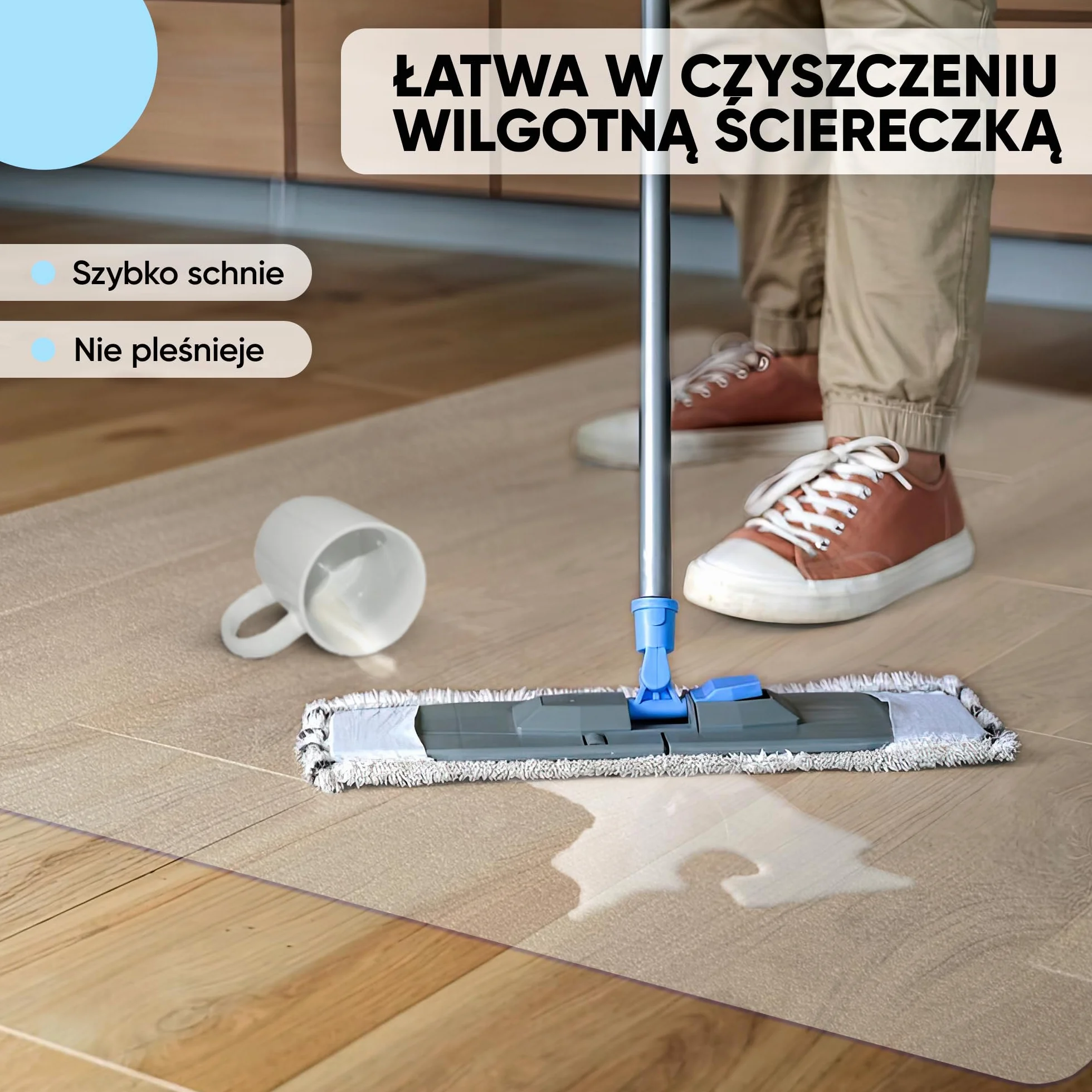 Björn&Schiller Mata Ochronna na Podłogę 100x120 cm Antypoślizgowa Pod Krzesło Biurowe Transparentna
