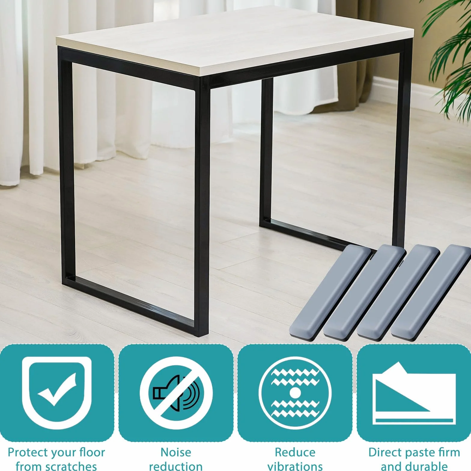 Zestaw 24 ślizgaczy meblowych, teflonowe, samoprzylepne, 19 x 70 mm, podkładki do dywanów, ochrona do parkietu, płytek, laminatu, ciche przesuwanie, ochrona przed zadrapaniami do krzeseł, sof