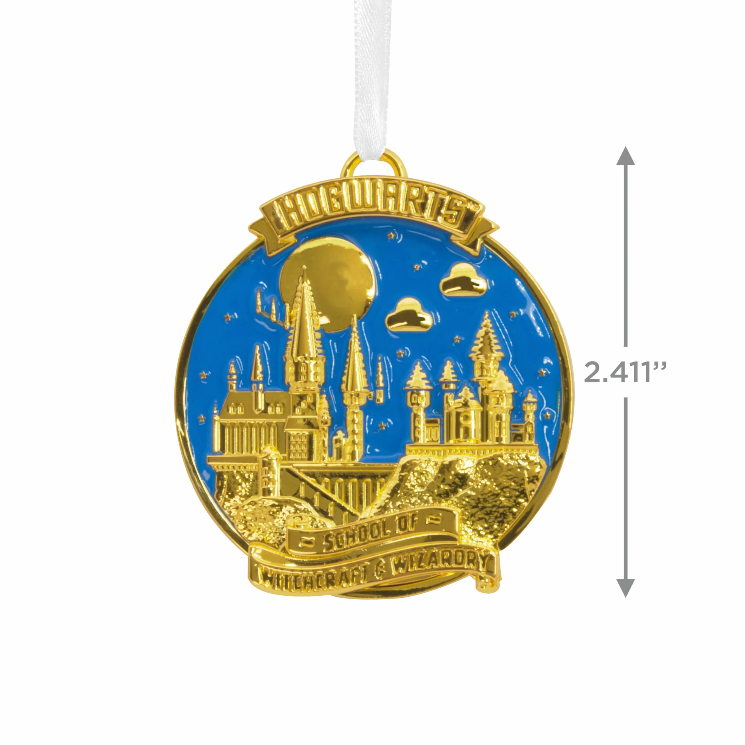 Hallmark Hogwarts School of Witchcraft & Wizardry Premium metalowa ozdoba, scena nocna, dekoracja drzewa Harry'ego Pottera, świąteczna wisząca ozdoba, prezenty na Boże Narodzenie