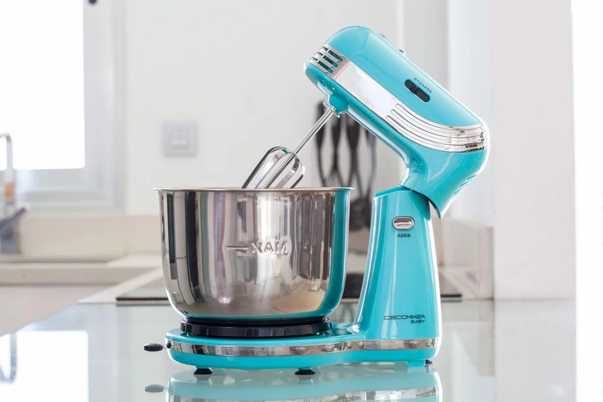 Cecotec Mikser Blender Cecomixer Easy. Orbital Motion, pojemność 3 L, stalowa misa, 5 funkcji (ugniatanie, ubijanie, mieszanie, ubijanie, emulgowanie), 6 prędkości, 250 W, niebieski