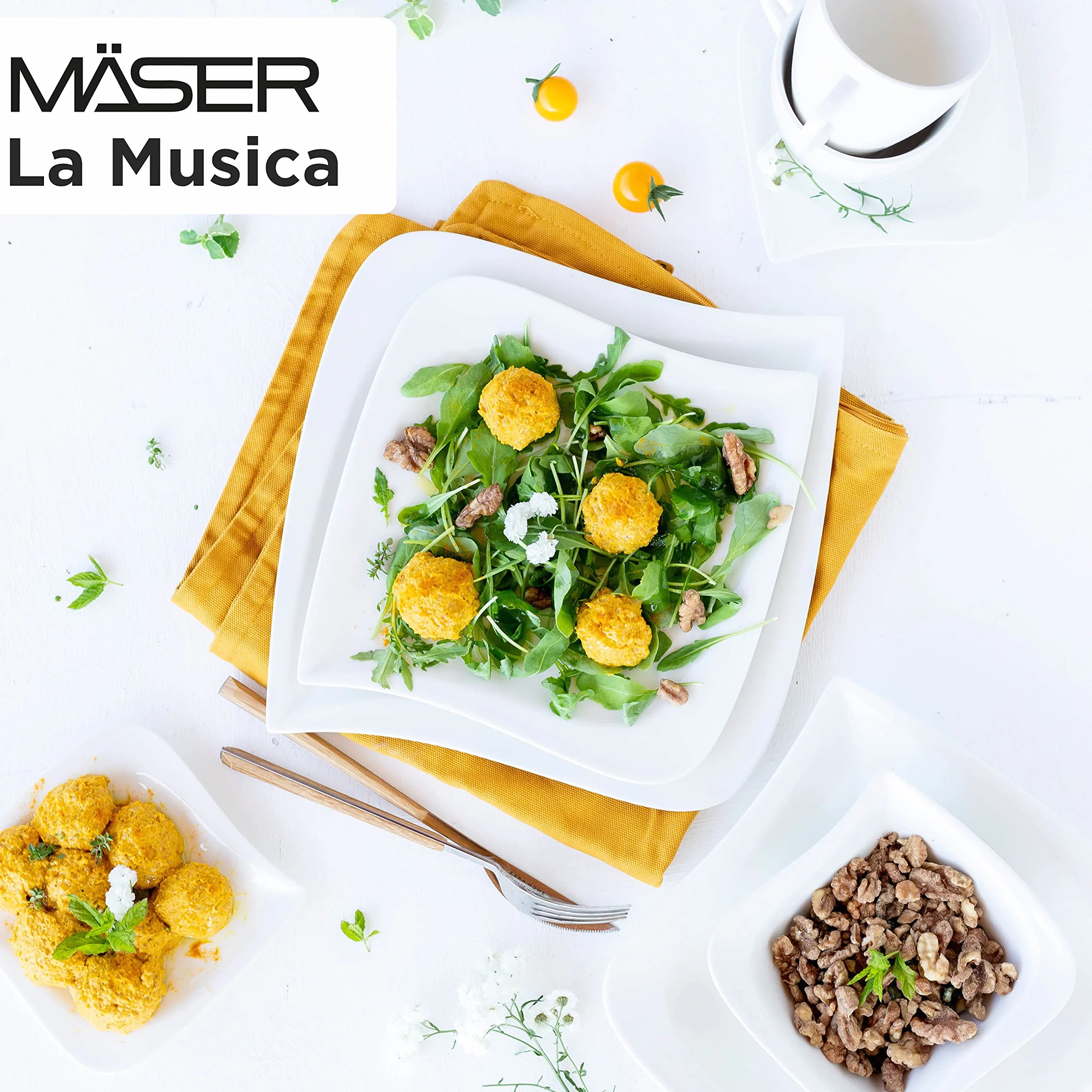 Mäser La Musica Serwis Obiadowy, Biały, 30 elementów, dla 6 osób
