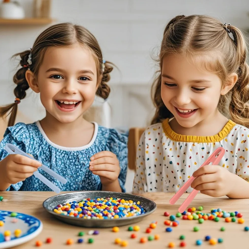 Pinceta dla dzieci, 3 szt. Silikonowe pęsety zabawki, Kolorowe pęsety dla dzieci, Fine Motor Sensory Toys