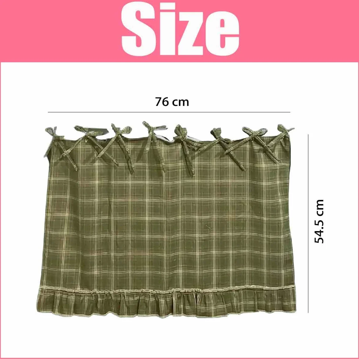 Handmade Oven Skirts,Heat Proof Ovens Door Skirt Curtain,Curtain Tie Top,Farmhouse Kitchen Décor,Effortless Install,Hide Clutter,for oven,Dishwashers,Washing Machine (E)
