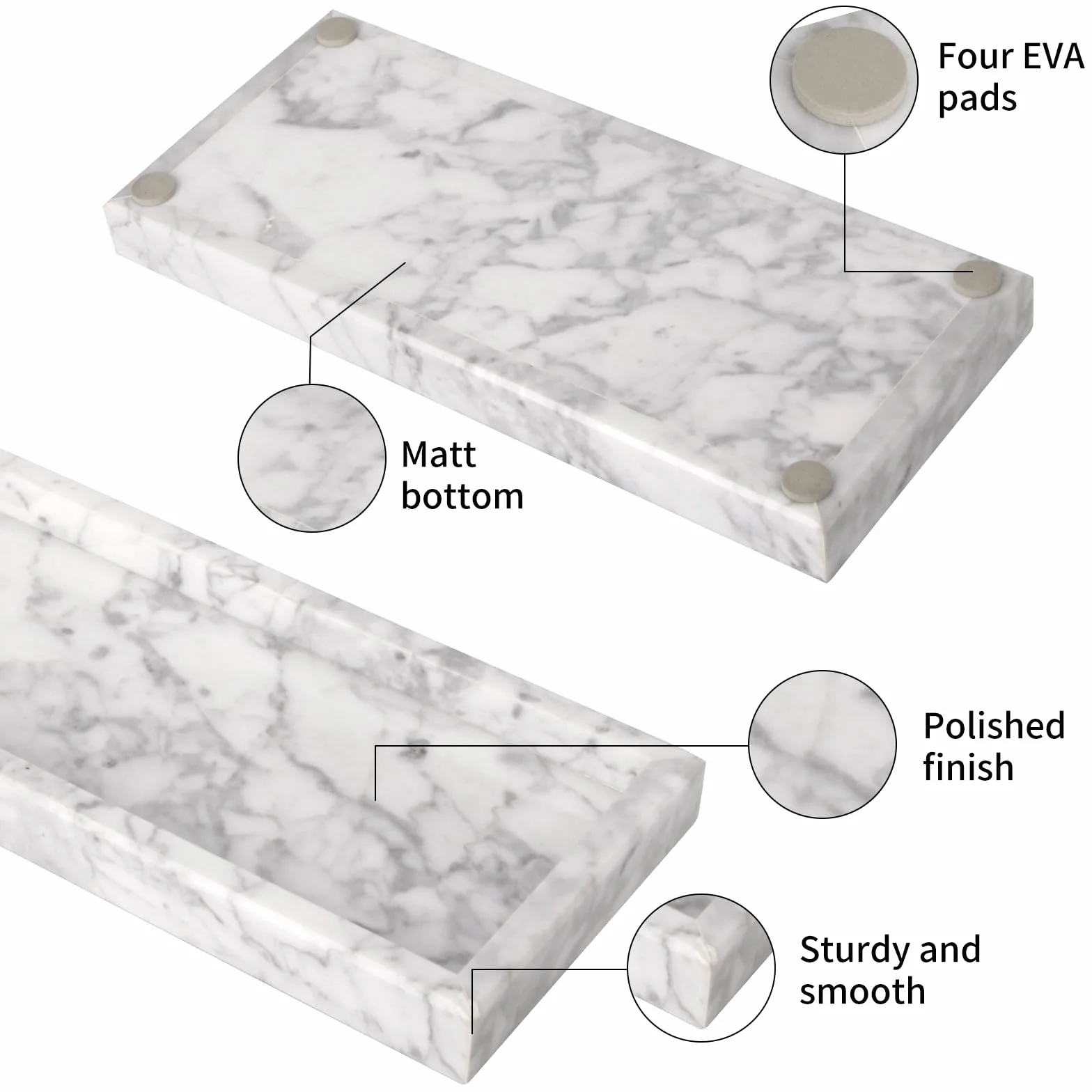 Taca marmurowa 30x13x3 cm kremowo-biała czarna ciemnozielona Carrara