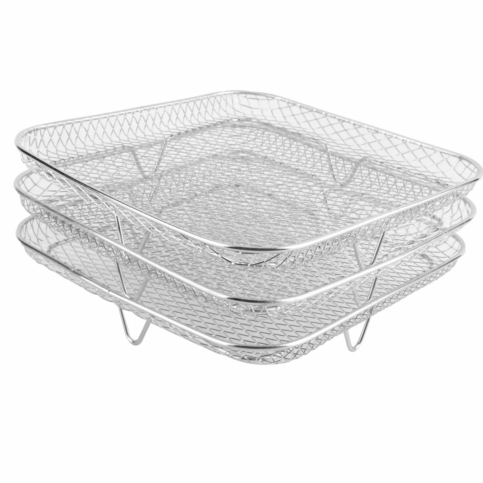 Kosz do frytownicy powietrznej do piekarnika, kosz do grillowania ze stali nierdzewnej do 20 cm, nieprzywierający kosz siatkowy, taca na frytownicę, druciany kosz do smażenia, mrożonych