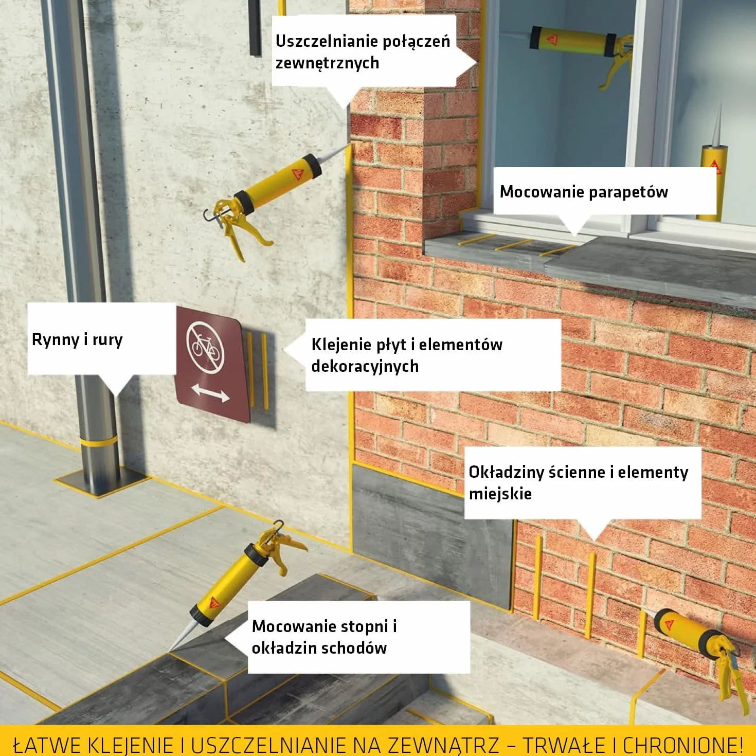 Sika - klej/uszczelniacz - Sikaflex-11FC Purform do użytku wewnątrz i na zewnątrz - przyczepność do wielu podłoży - betonowoszary - 300 ml