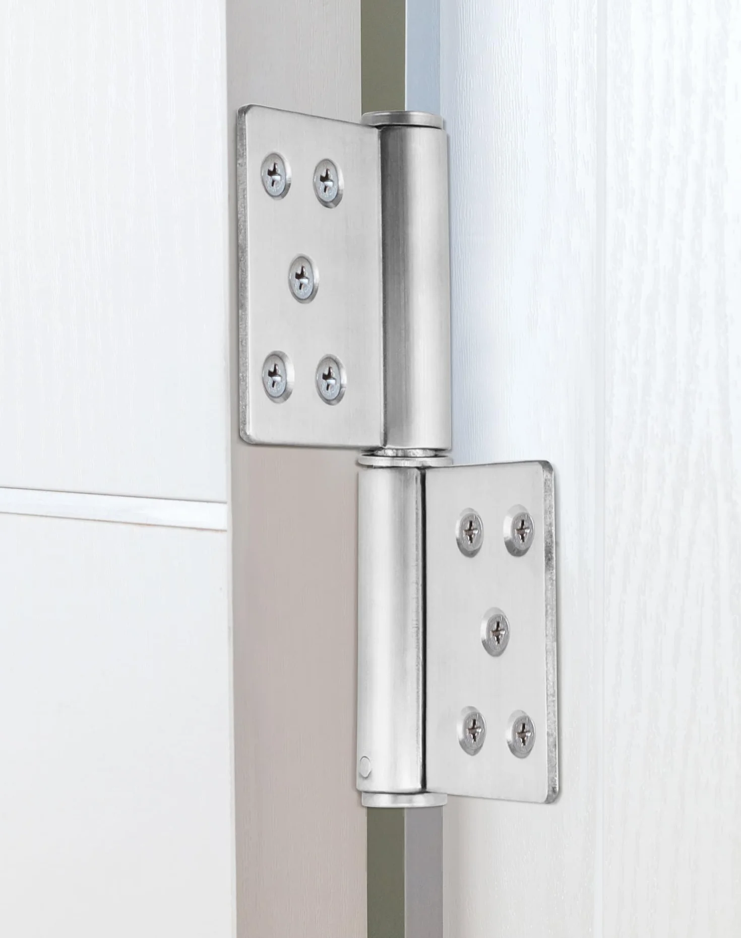 QWORK® 2 szt. zawias do drzwi ze stali nierdzewnej zawiasy do dużych obciążeń zawias przykręcany do drzwi drewnianych, kąt otwarcia 360 stopni, 132x100x18mm
