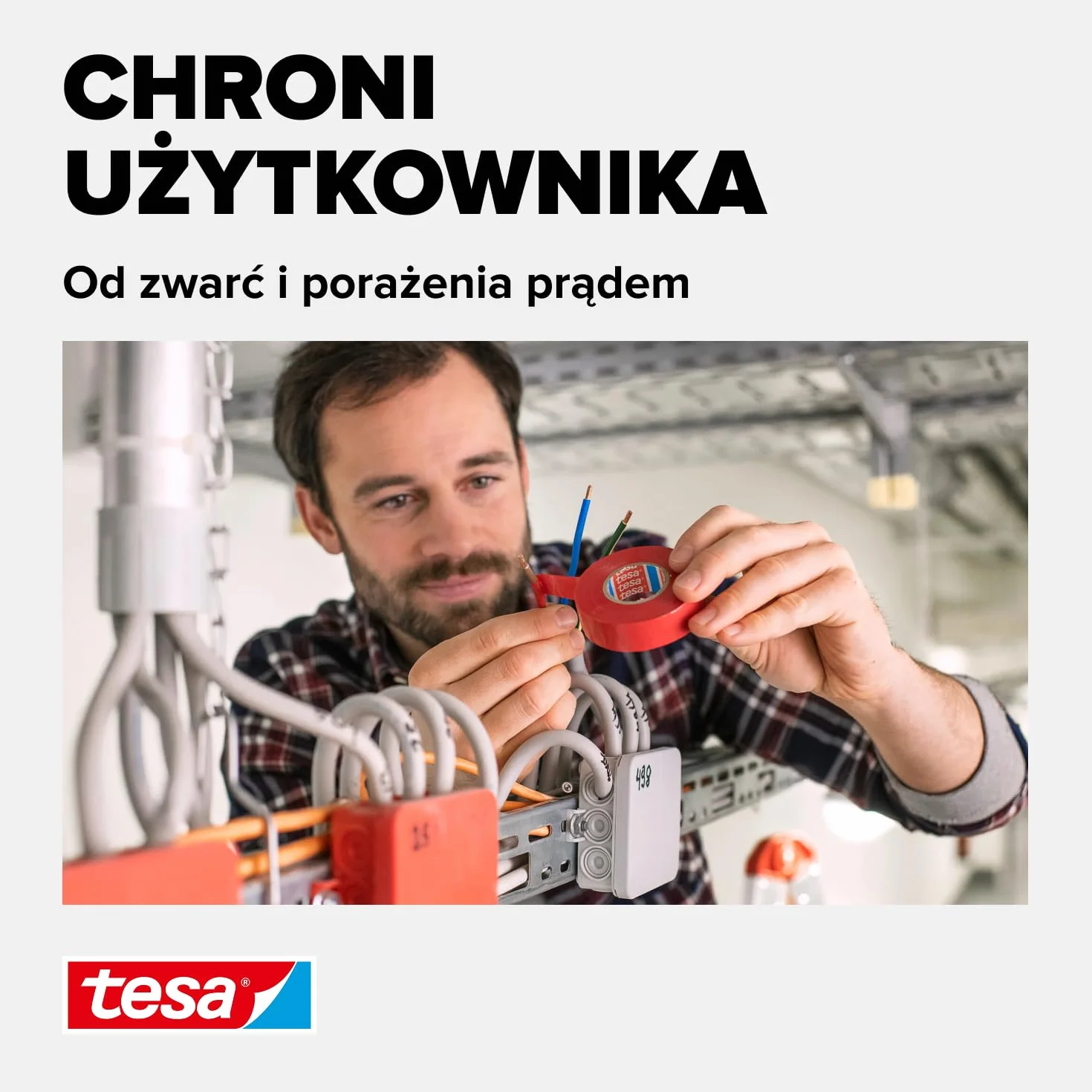 tesa® taśma izolacyjna – samoprzylepna taśma zabezpieczająca – odporna na wysoką temperaturę – do izolacji, napraw i wiązania kabli – 10x 10 m x 15 m, czarna