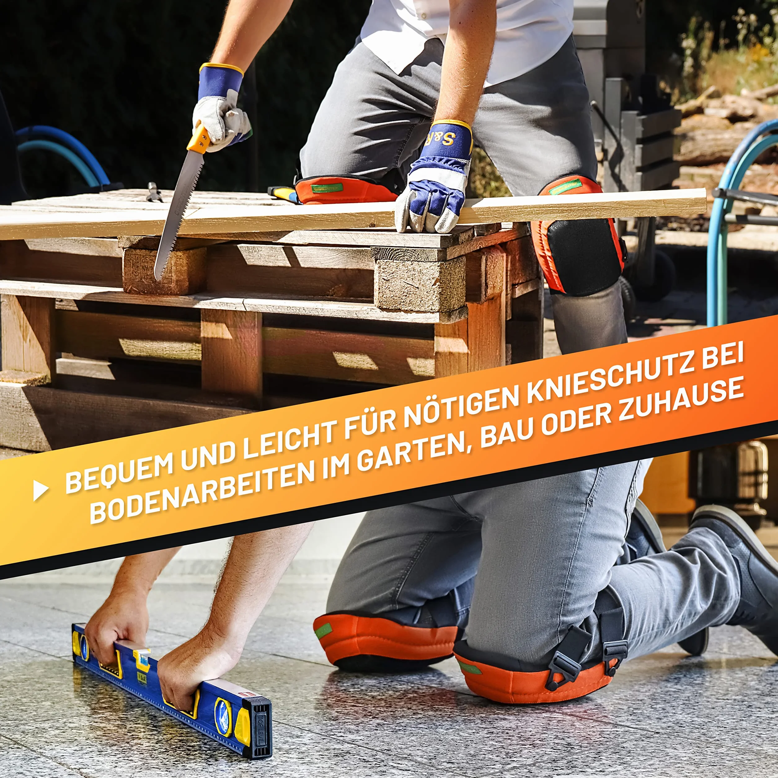 GRÜNTEK Profesjonalne miękkie miękkie 2-pasmowe ochraniacze na kolana do pracy i ogrodnictwa. Nakolanniki ogrodnicze, kafelki, dom, sport i hobby. Lekka i praktyczna opaska na kolana.