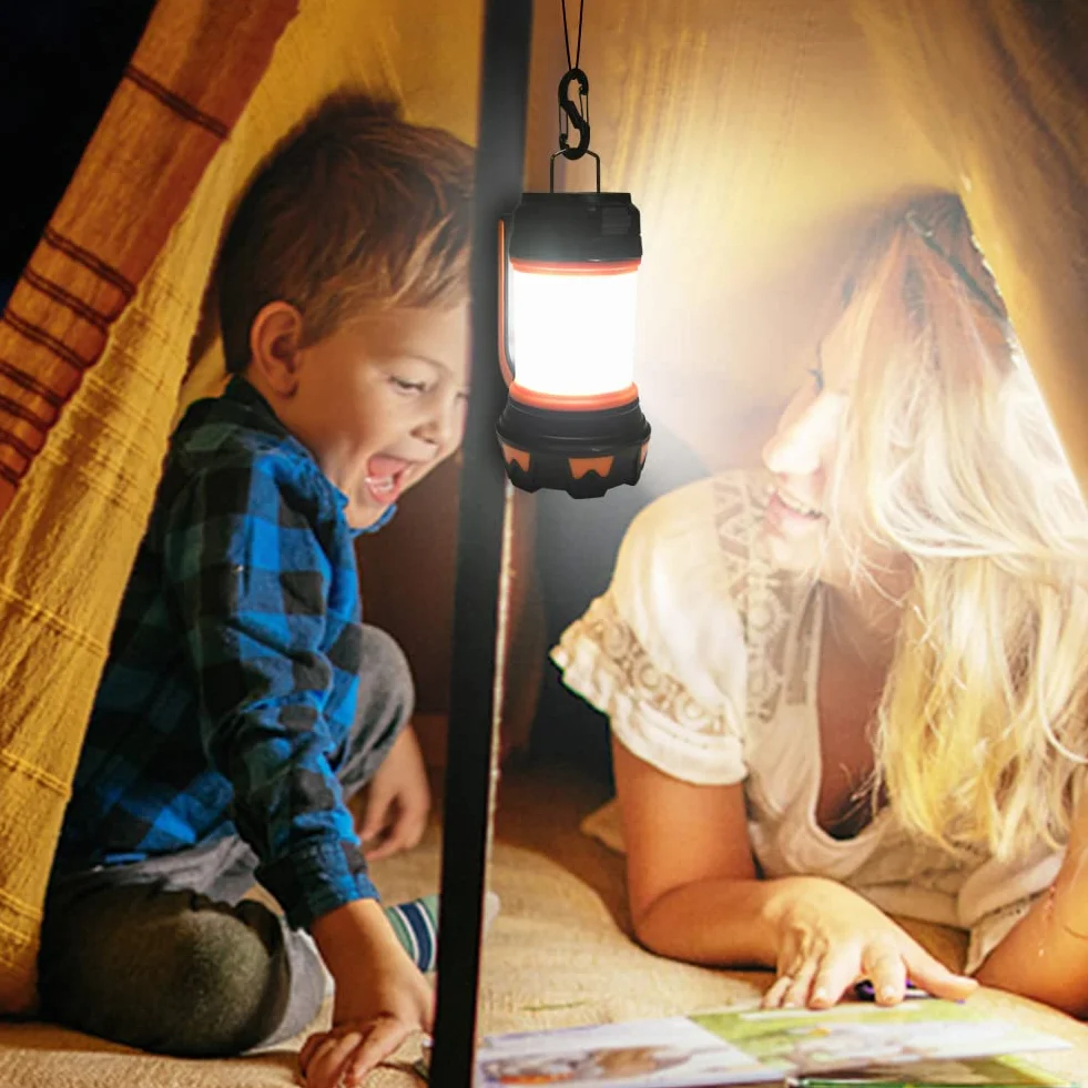 flintronic Latarnia kempingowa z możliwością ładowania, superjasna, 1000 lumenów, 6-trybowa latarka LED, oświetlenie namiotowe, wodoodporne światło awaryjne z powerbankiem 3600 mAh, do wędrówek