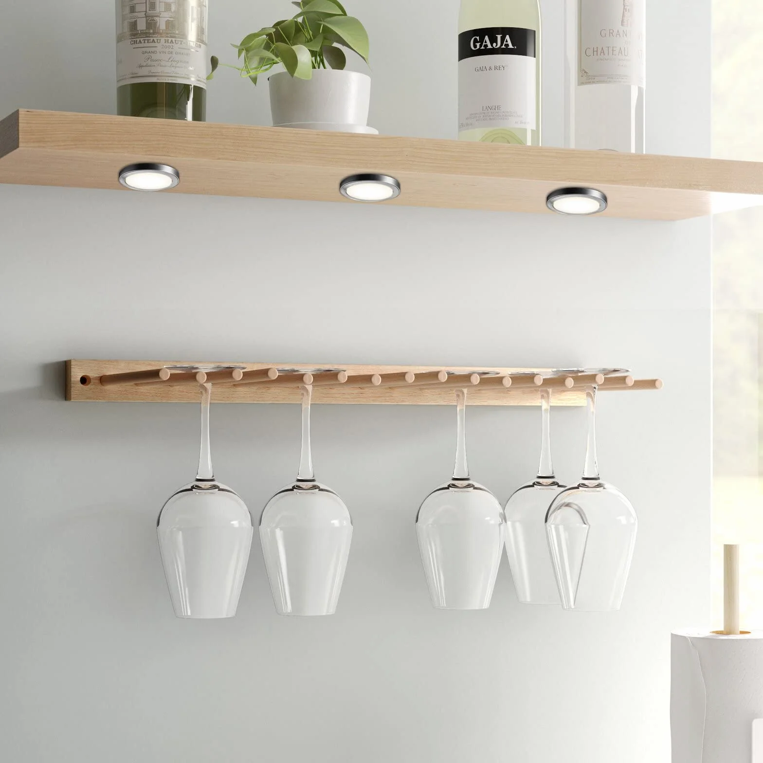 4. Lampa do szafy LED, oświetlenie LED do kuchni pod szafką, ciepła biel, oświetlenie punktowe LED do szafy kuchennej, szafy, na kemping, do przedpokoju, toalety, 250 lm, akcesoria w zestawie