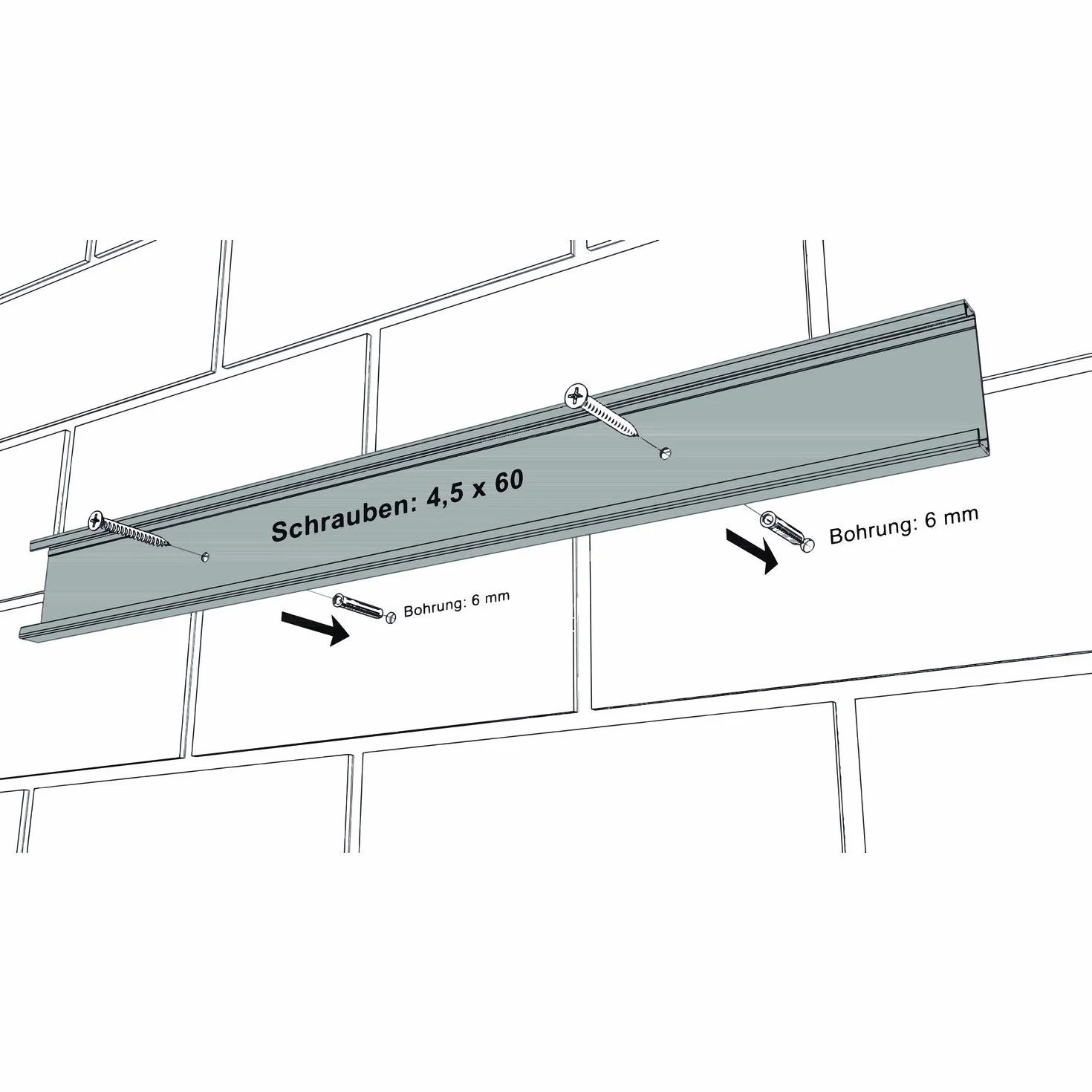 BRUNS SB5.07 Aluminiowy Zestaw Uchwytów na Urządzenia z Szyną Prowadzącą, 750 mm