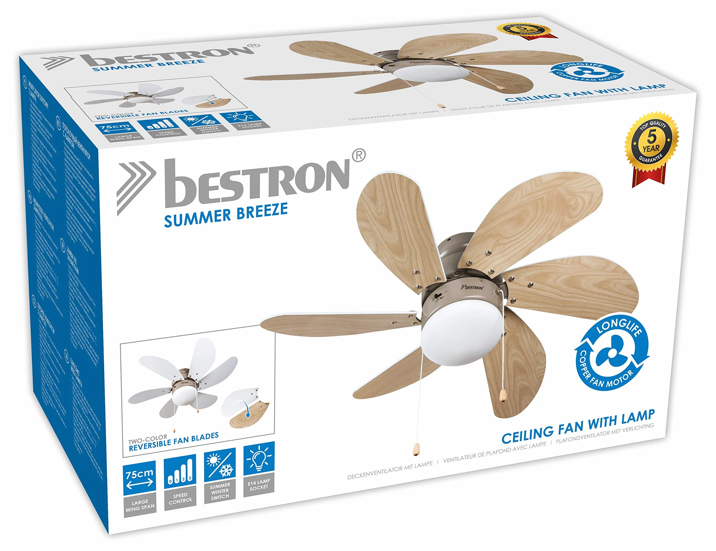 Bestron Dc30T Wentylator, Brązowy, Ø 75 cm