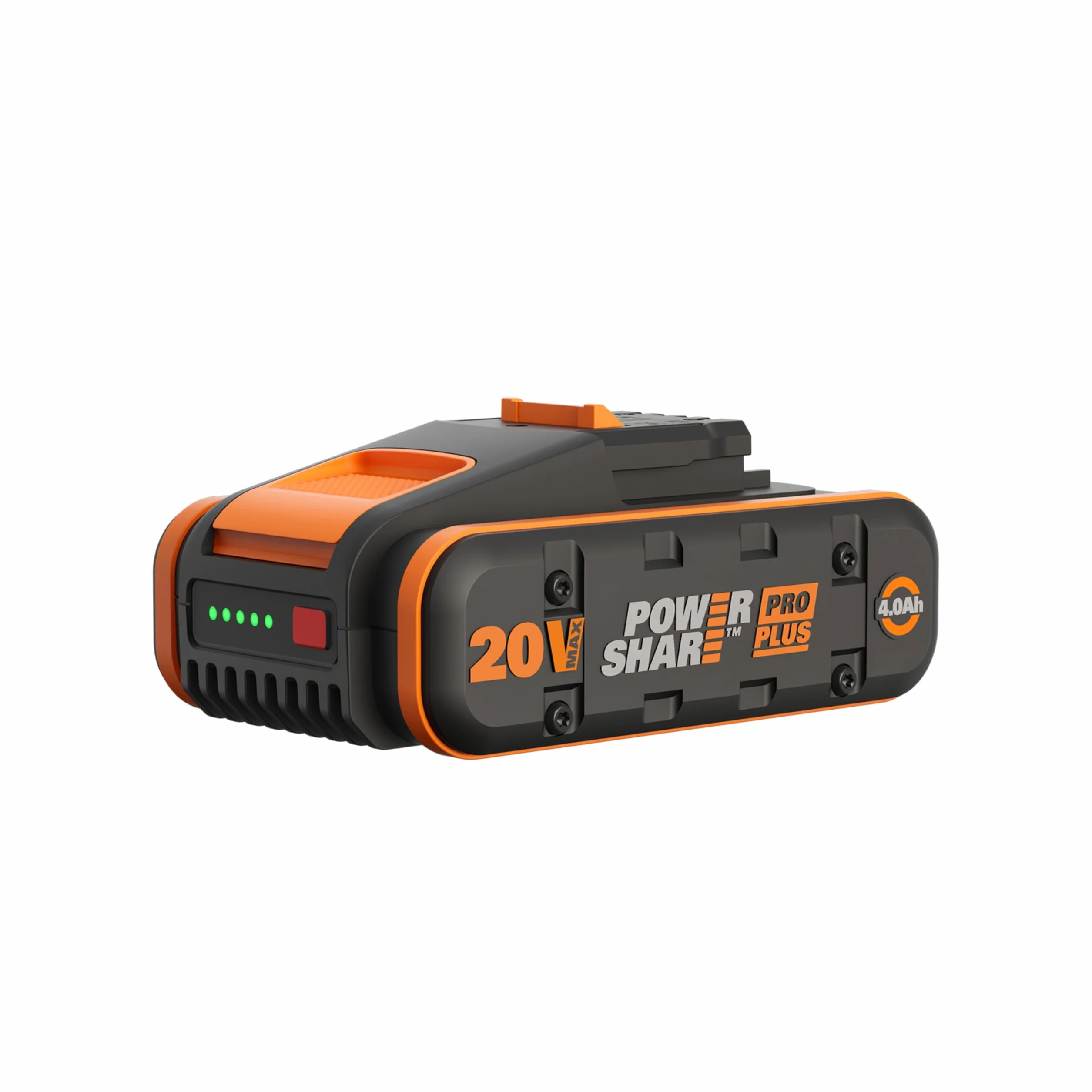 WORX Akumulator Powershare Pro Plus 20V 4Ah WA3646, akumulator o długim cyklu, z technologią o wysokiej wydajności, wbudowanym wskaźnikiem, kompaktowy i lekki, kompatybilny ze wszystkimi narzędziami