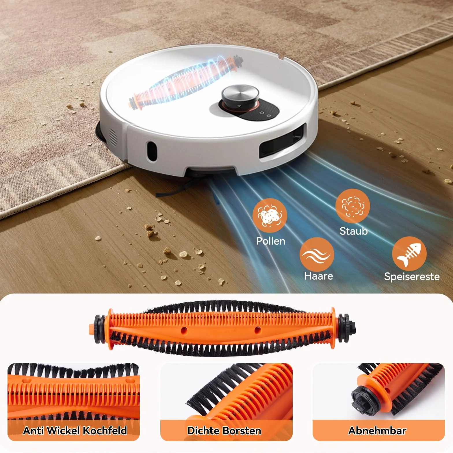18 sztuk akcesoriów do robota odkurzającego Xiaomi Robot Vacuum 5/5 Pro, części zamienne, 1 szczotka główna, 4 worki do kurzu, 4 podkładki do wycierania, 4 filtry HEPA, 4 szczotki boczne, 1 akcesoria
