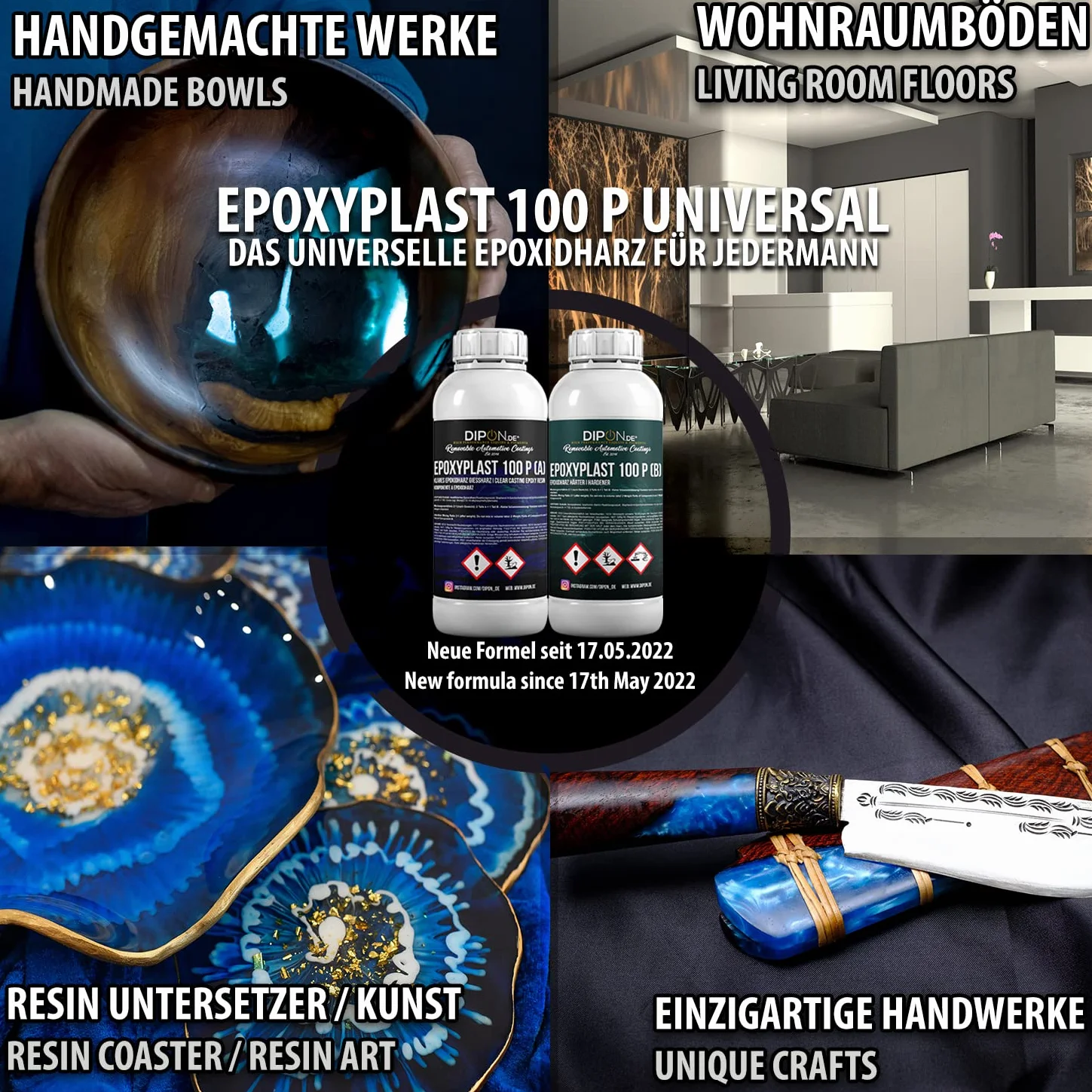 0,75 KG żywica epoksydowa 2K Epoxy Harz z utwardzaczem, przezroczysta w profesjonalnej jakości, niedużo pachnąca i niskoemisyjna. Żywica twardnąca UV do odlewania. Do stosowania w jubilerstwie, na