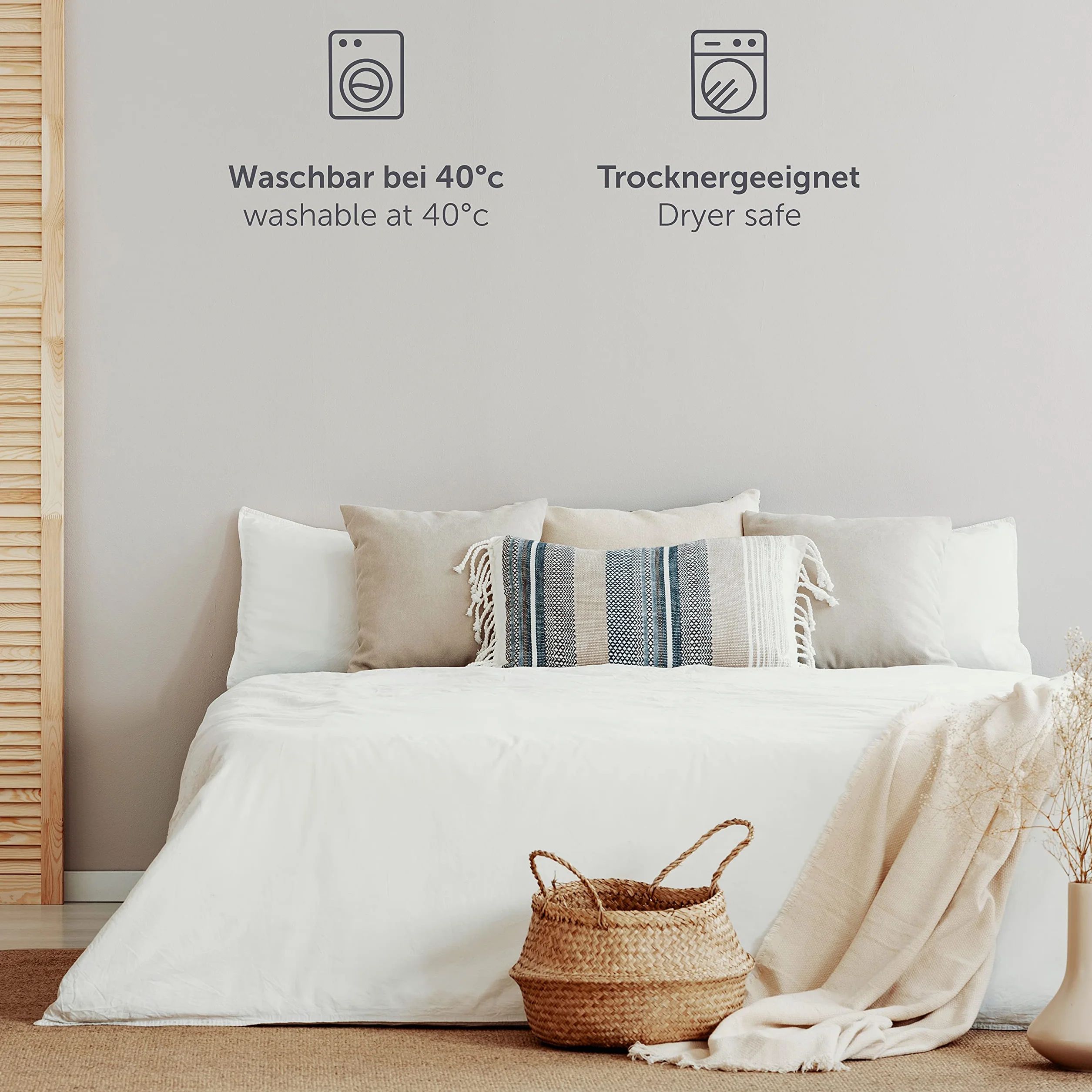 Blumtal® Basic Prześcieradło 280x275 cm – Na materac 180x200 cm – Prześcieradło bez gumki – Certyfikat OEKO-TEX – Mikrofibra szczotkowana – Białe