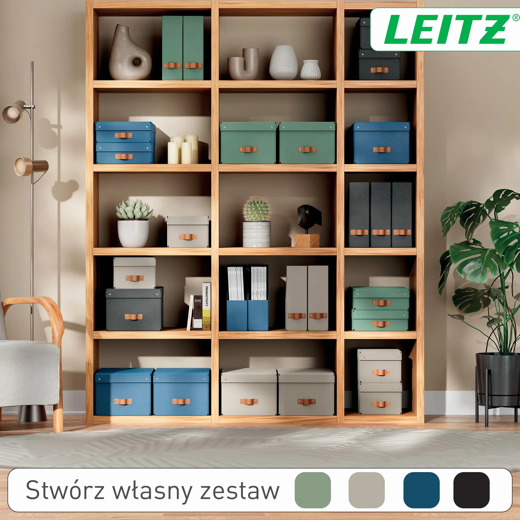 Leitz Puro Organizer na Dokumenty Zestaw 2x Stojak na Gazety A4 900 Arkuszy 10x26x31 cm Jasnozielony