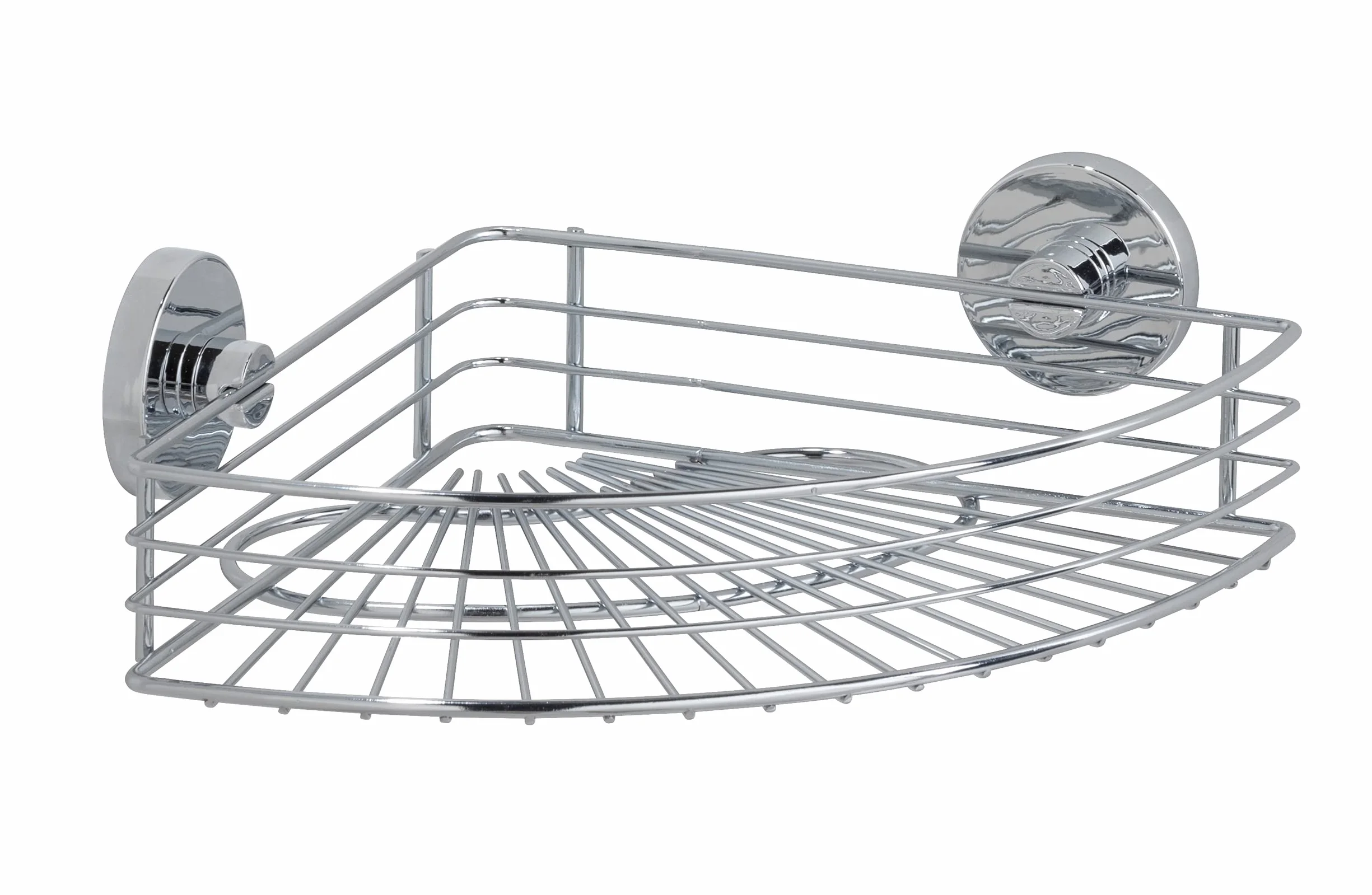 WENKO Vacuum-Loc półka narożna Bari, chromowany metal, 35 x 9 x 22,5 cm