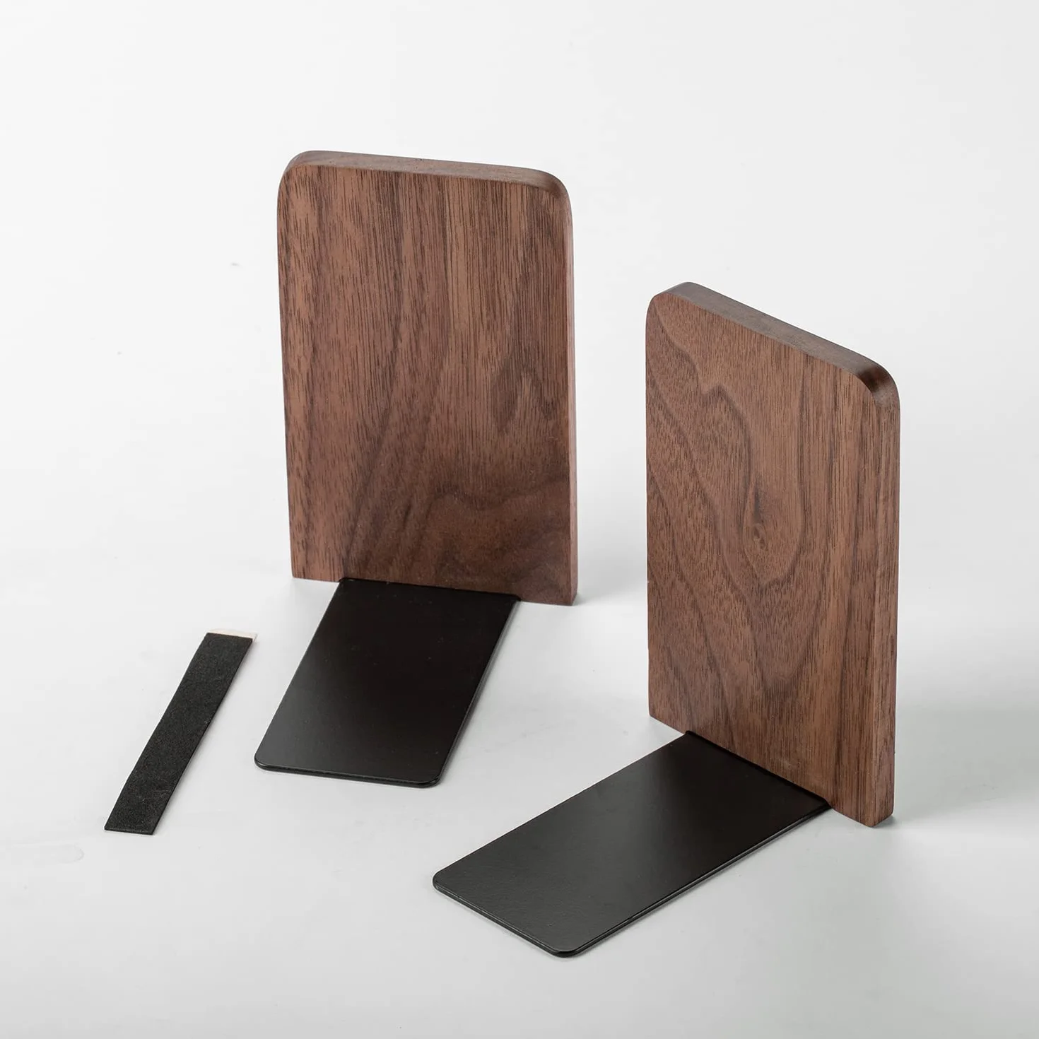 Muso Wood Końcówki do książek, drewniane podpórki do książek, 2 pary, dekoracyjne końcówki do książek na półki - solidny stojak na książki na prezent, do domu, biura, szkoły, 13 x 10,8 x 8 cm (drewno