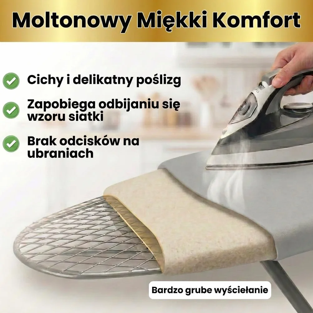 Pokrowiec na deskę do prasowania 120x40 cm bawełna do żelazka parowego jasnoszary