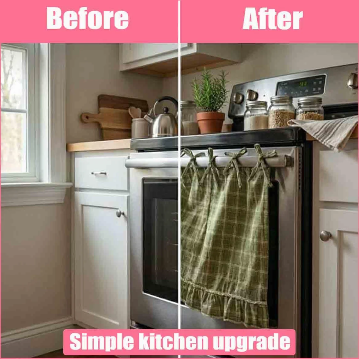 Handmade Oven Skirts,Heat Proof Ovens Door Skirt Curtain,Curtain Tie Top,Farmhouse Kitchen Décor,Effortless Install,Hide Clutter,for oven,Dishwashers,Washing Machine (E)