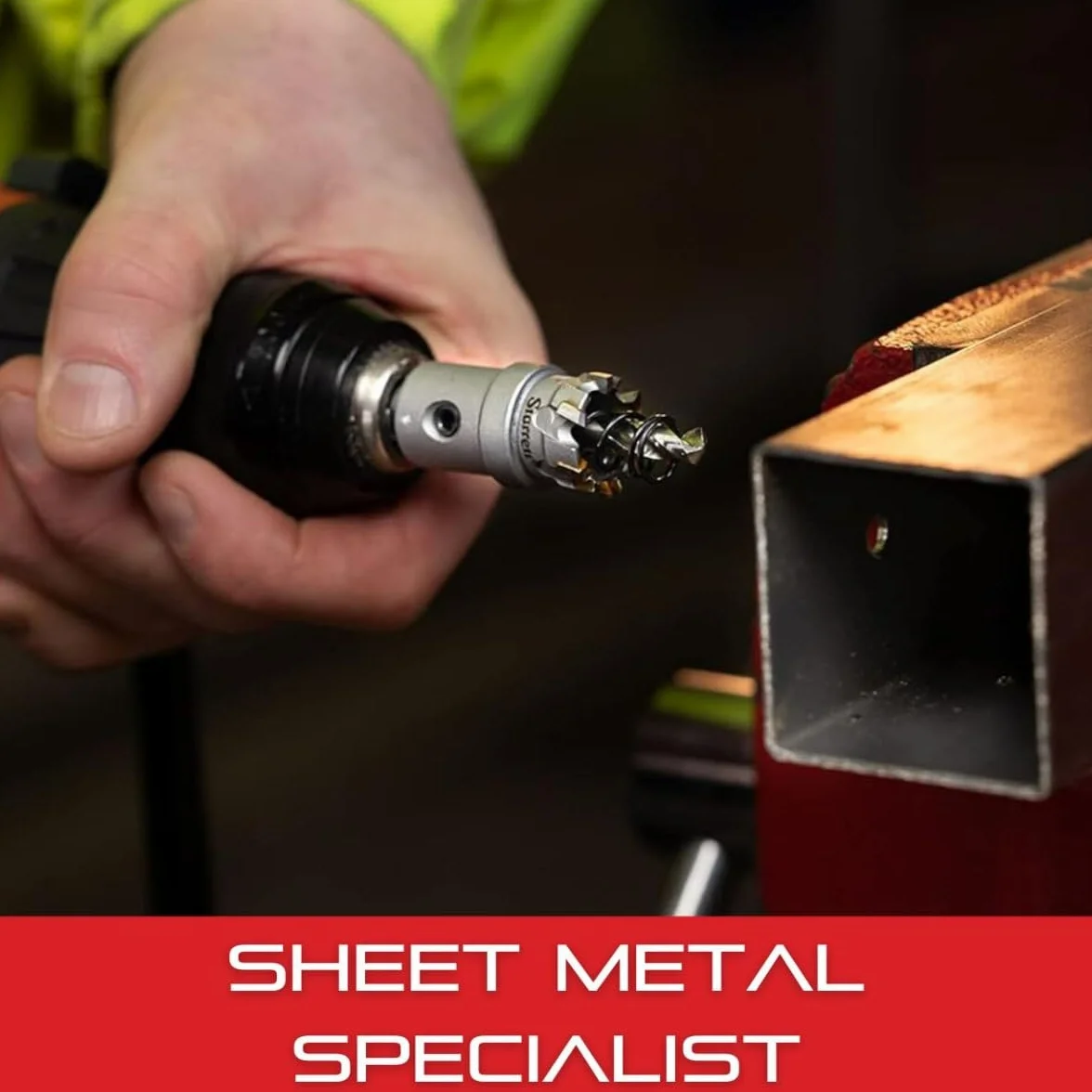 Starrett Otwornica z węglików spiekanych – SM25 nóż do blachy z wiertłem mocującym i centrującym – do wiercenia stopów aluminium ze stali nierdzewnej – 25 mm
