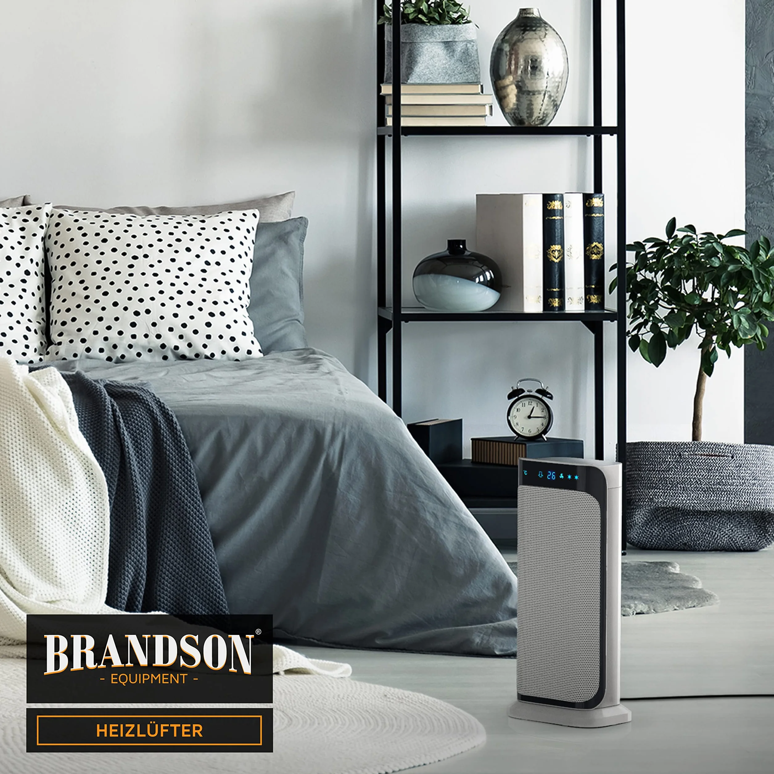 Brandson Ceramiczny Termowentylator z Pilotem Zdalnego Sterowania, 2000W, 42 x 18 x 14 cm