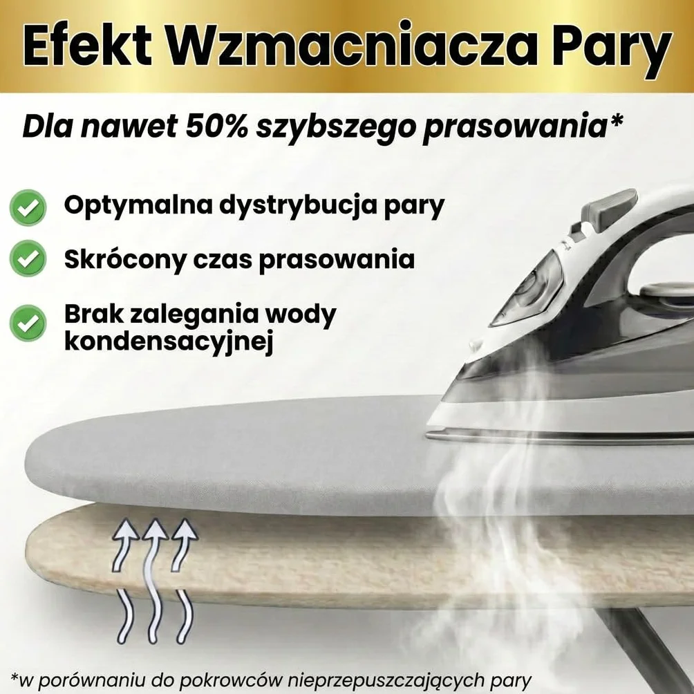 Pokrowiec na deskę do prasowania 120x40 cm bawełna do żelazka parowego jasnoszary