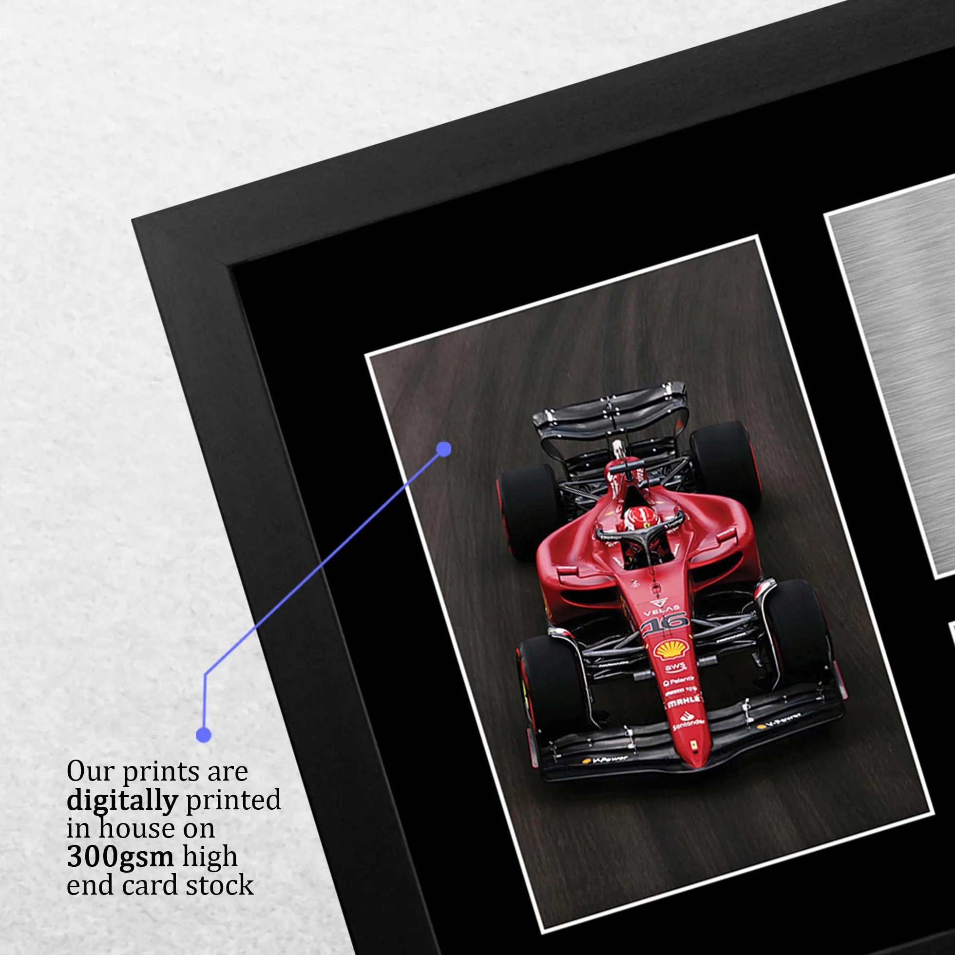 HWC Trading FR A4 Charles Leclerc Formula 1 Prezenty Z Nadrukiem Podpisane Zdjęcie Z Autografem Dla Fanów Wyścigów F1 Formuły 1 - A4 Framed