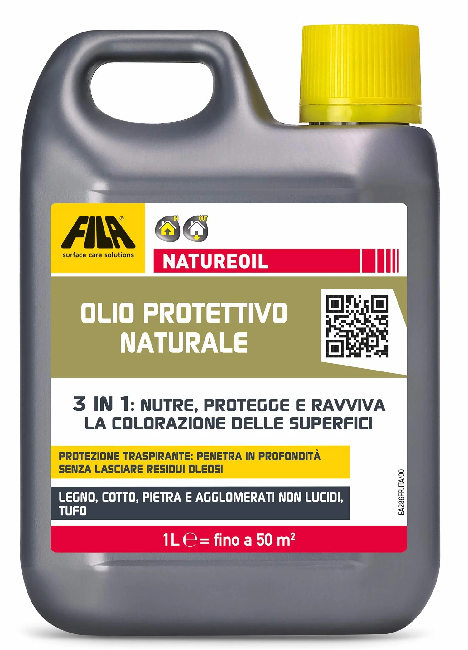 FILA Surface Care Solutions, Naturalny olej, 3 w 1, naturalny olejek ochronny: pielęgnuje, chroni i ożywia powierzchnie z drewna, terakoty, kamienia i aglomeraty, 1 l