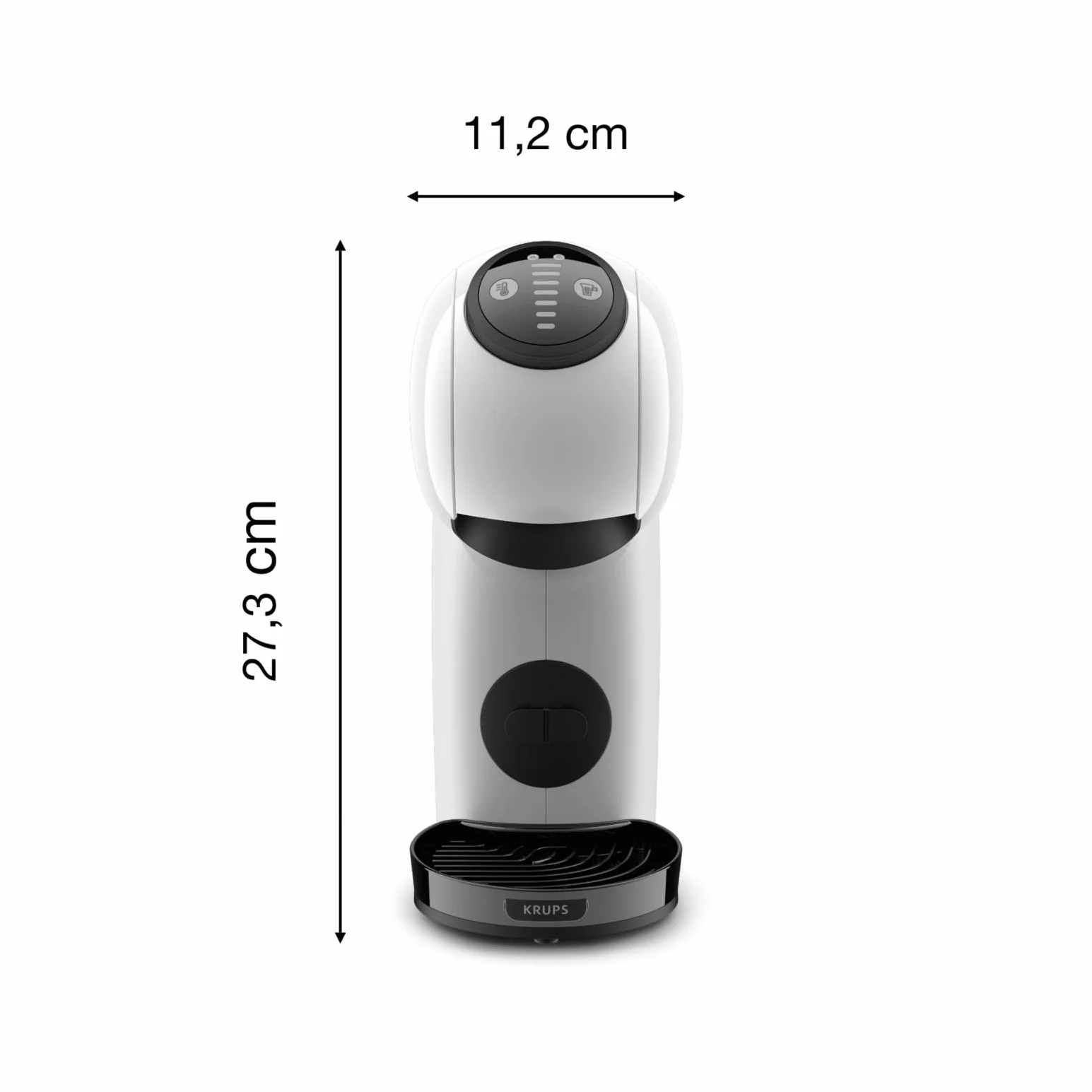 KRUPS KP2431 Nescafé Dolce Gusto Genio S Ekspres do Kawy na Kapsułki, 15 Bar, Kompaktowy, Optymalne Ciśnienie, ponad 30 Kreacji Kawy, Rozmiar do Wyboru, Automatyczne Wyłączanie, Biały