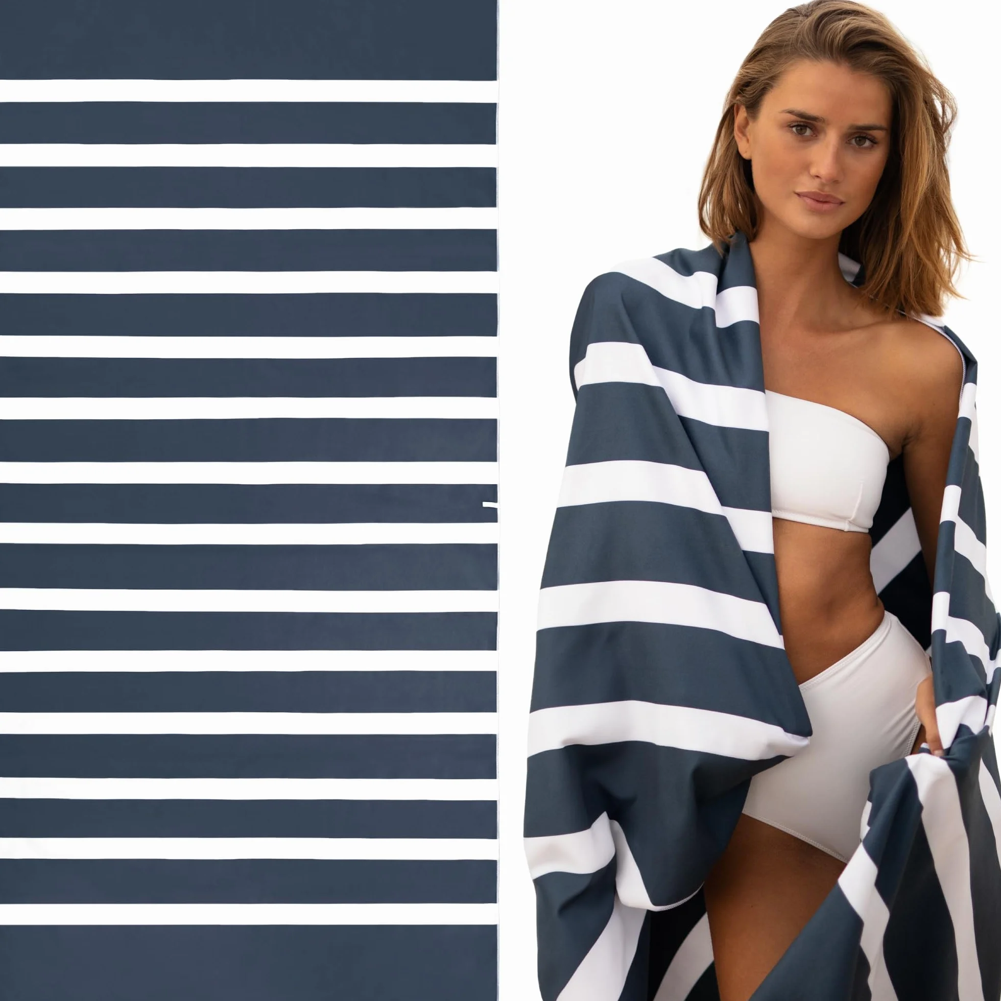 SummerSand Ręcznik Plażowy z Mikrofibry XL 200x100 cm - Szybkoschnący, Odporny na Piasek, Kompaktowy i Lekki do Podróży - Wykonany z Materiałów Recyklingowych - Zawiera Torbę Podróżną – Niebieski