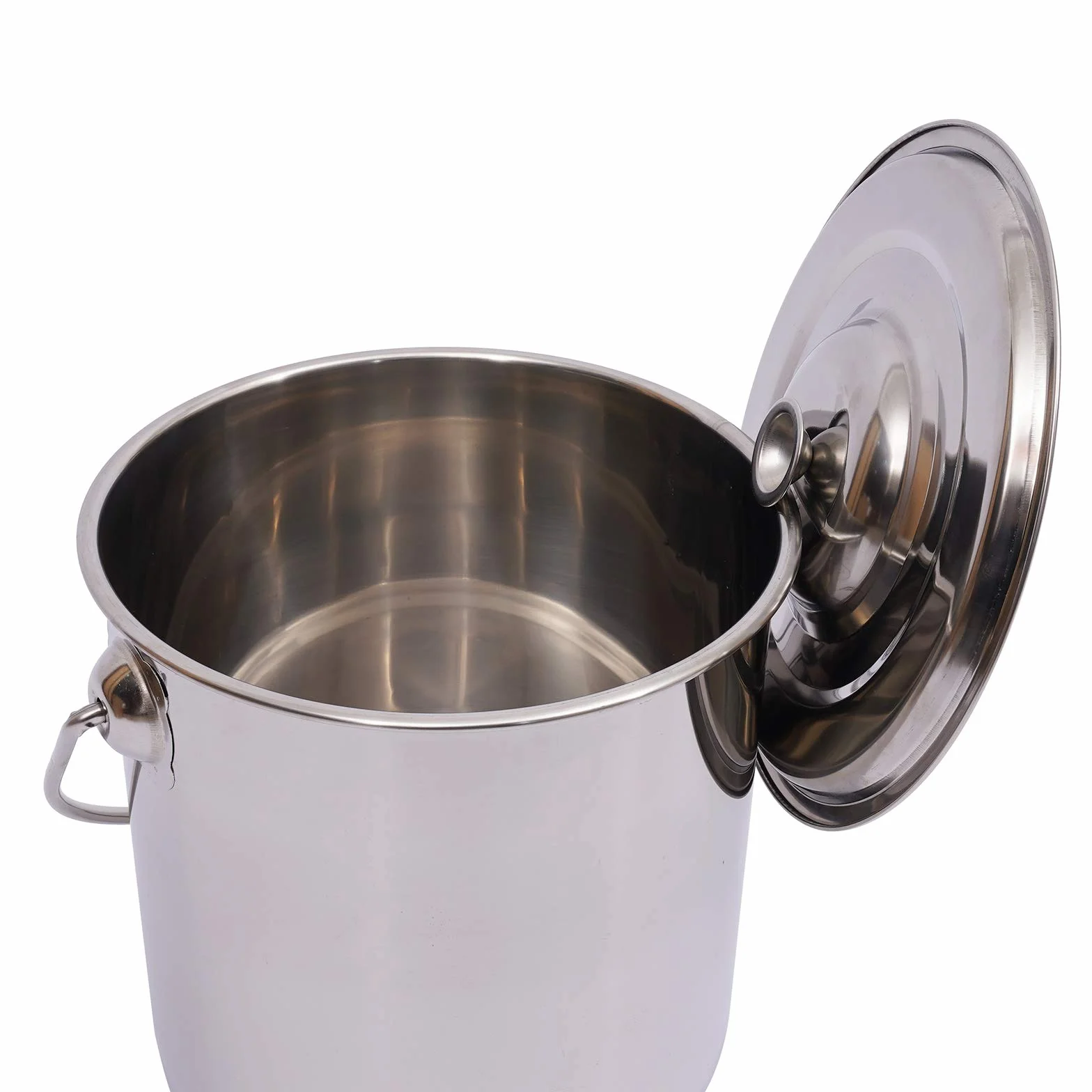 Wiadro ze stali nierdzewnej 6L/12L/20L na środki spożywcze, wiadro przemysłowe, kuchenne + pokrywka, wiadro na paszę, pojemnik na lód, mlecznik ze stali nierdzewnej (20 litrów)