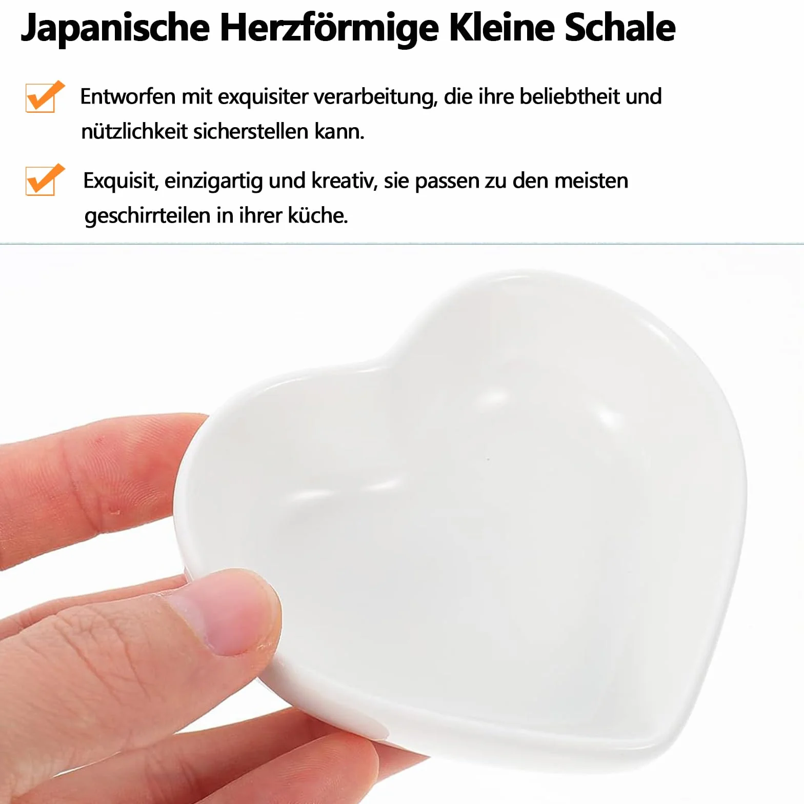 Zestaw ceramicznych misek do dipów w kształcie serca, 6 sztuk dań do sosu sojowego, mini miski, przypraw, do sushi, przypraw, naczyń do serwowania