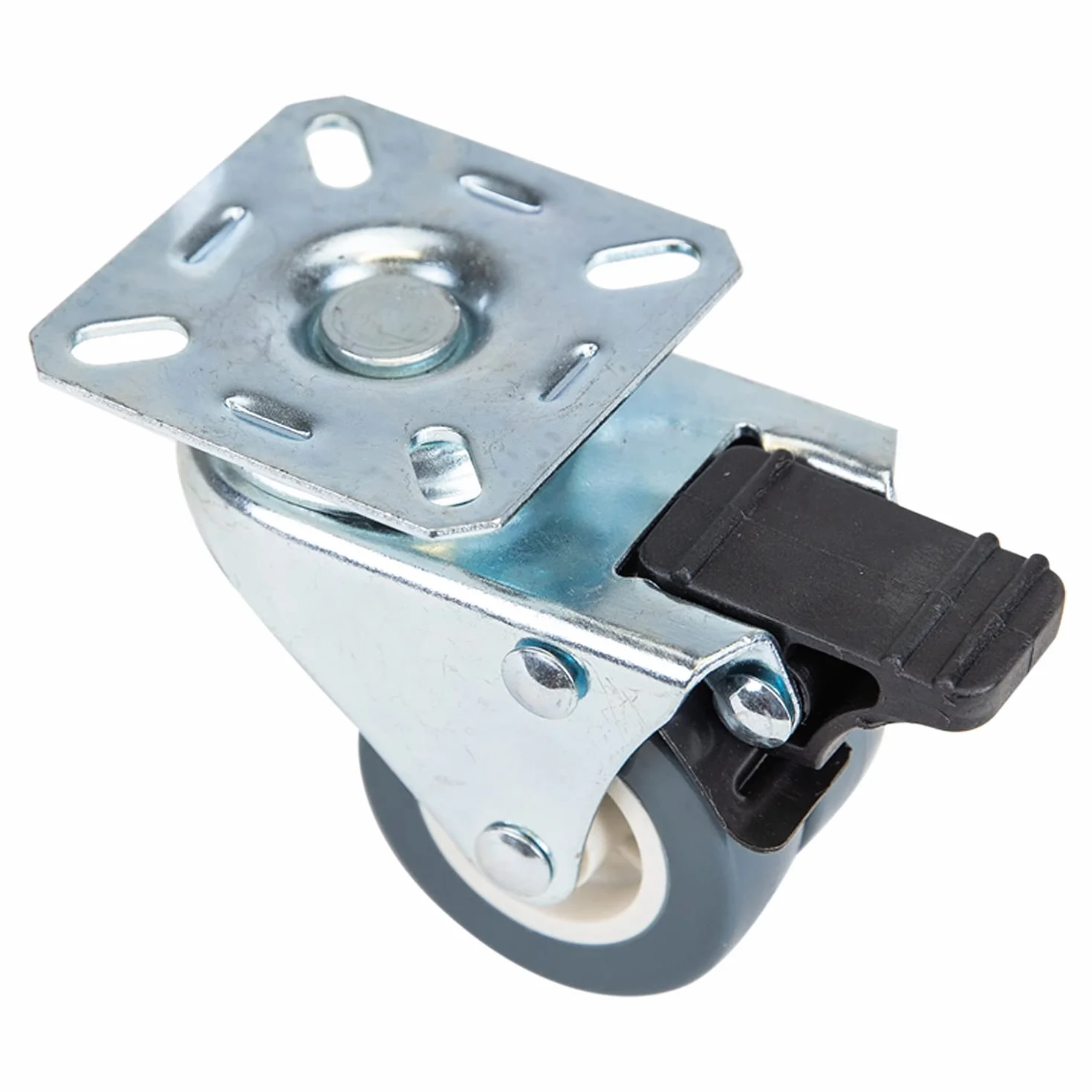HMF 6720 Podwójne kółka do dużych obciążeń, z hamulcem, poliuretan, 4 sztuki, 50 mm, do 400 kg, szare