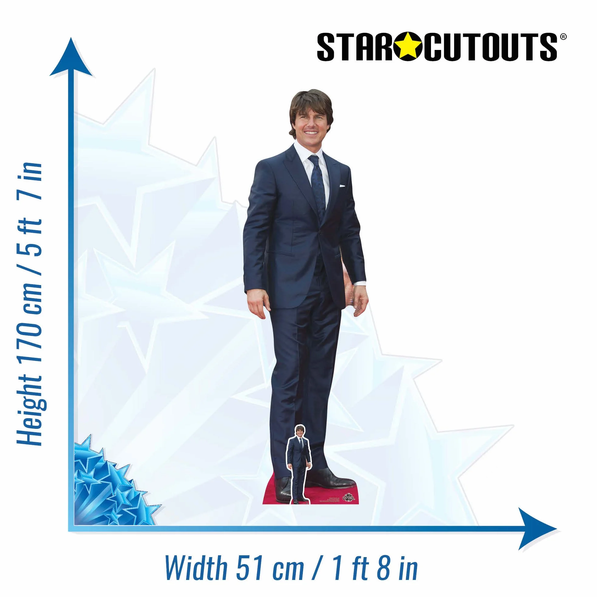 Star wycięcia Tom Cruise Life rozmiar karton, wielokolorowy