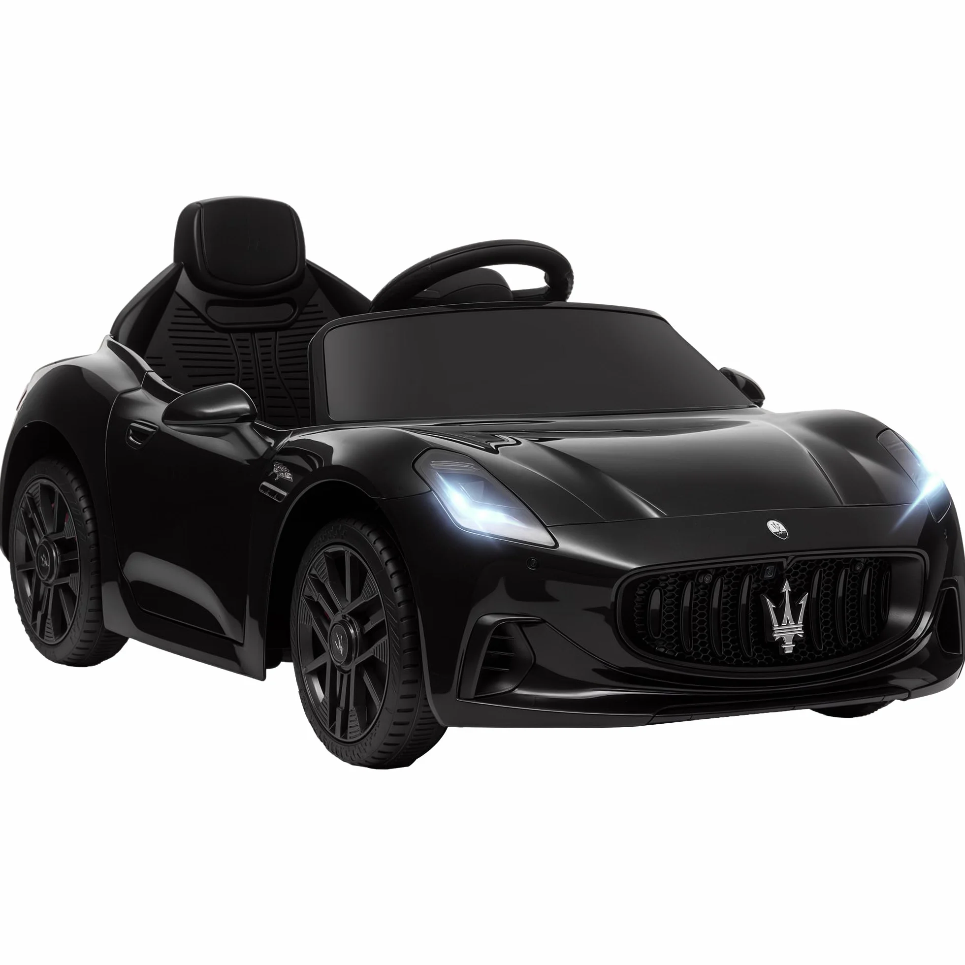 AIYAPLAY Maserati Gran Turismo Folgore, samochód elektryczny dla dzieci, 12 V, pilot zdalnego sterowania, reflektory LED, muzyka, klakson, MP3, samochód dla dzieci od 3 do 5 lat, czarny
