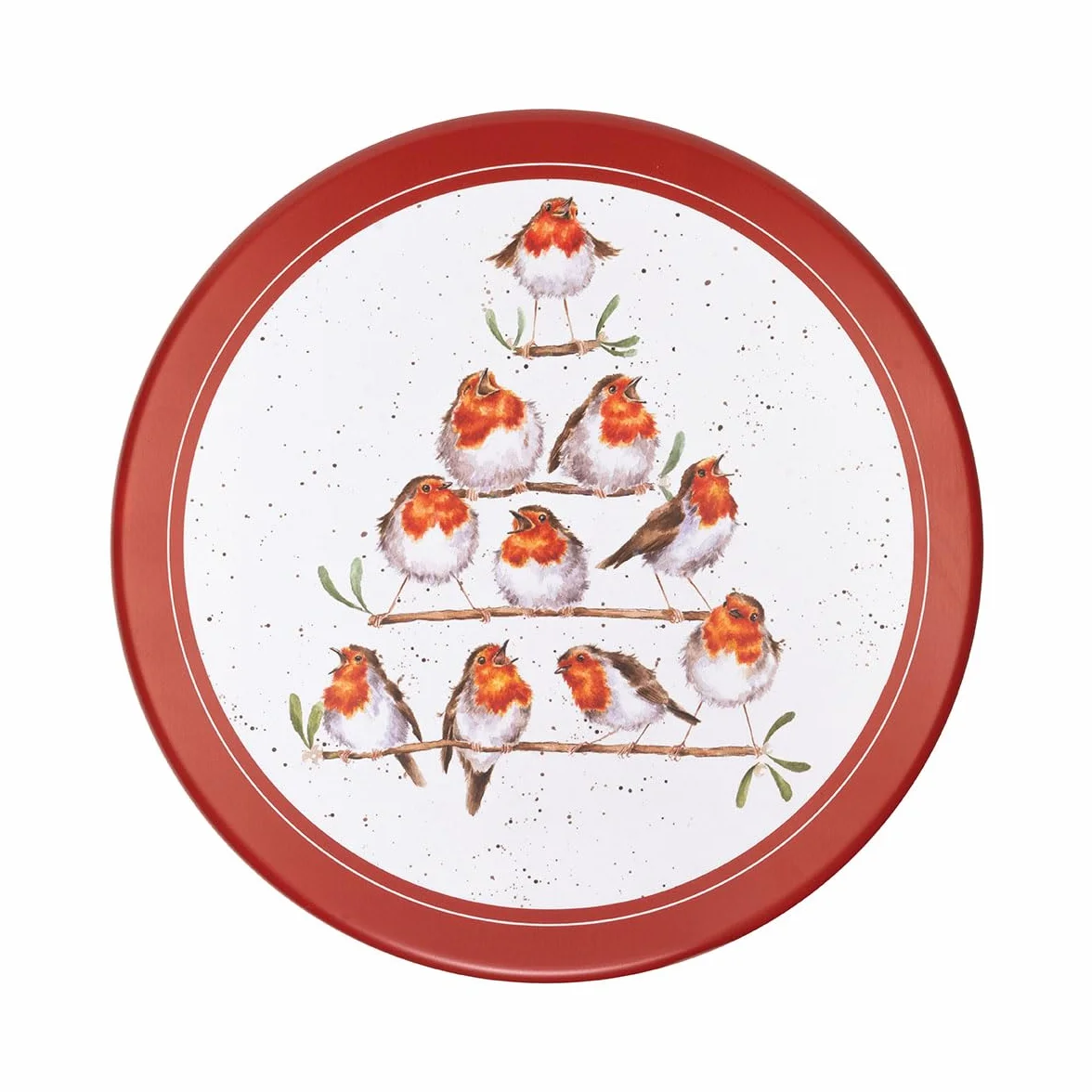 Wrendale Designs Rockin Robins' forma bożonarodzeniowa do rudzika, okrągła puszka