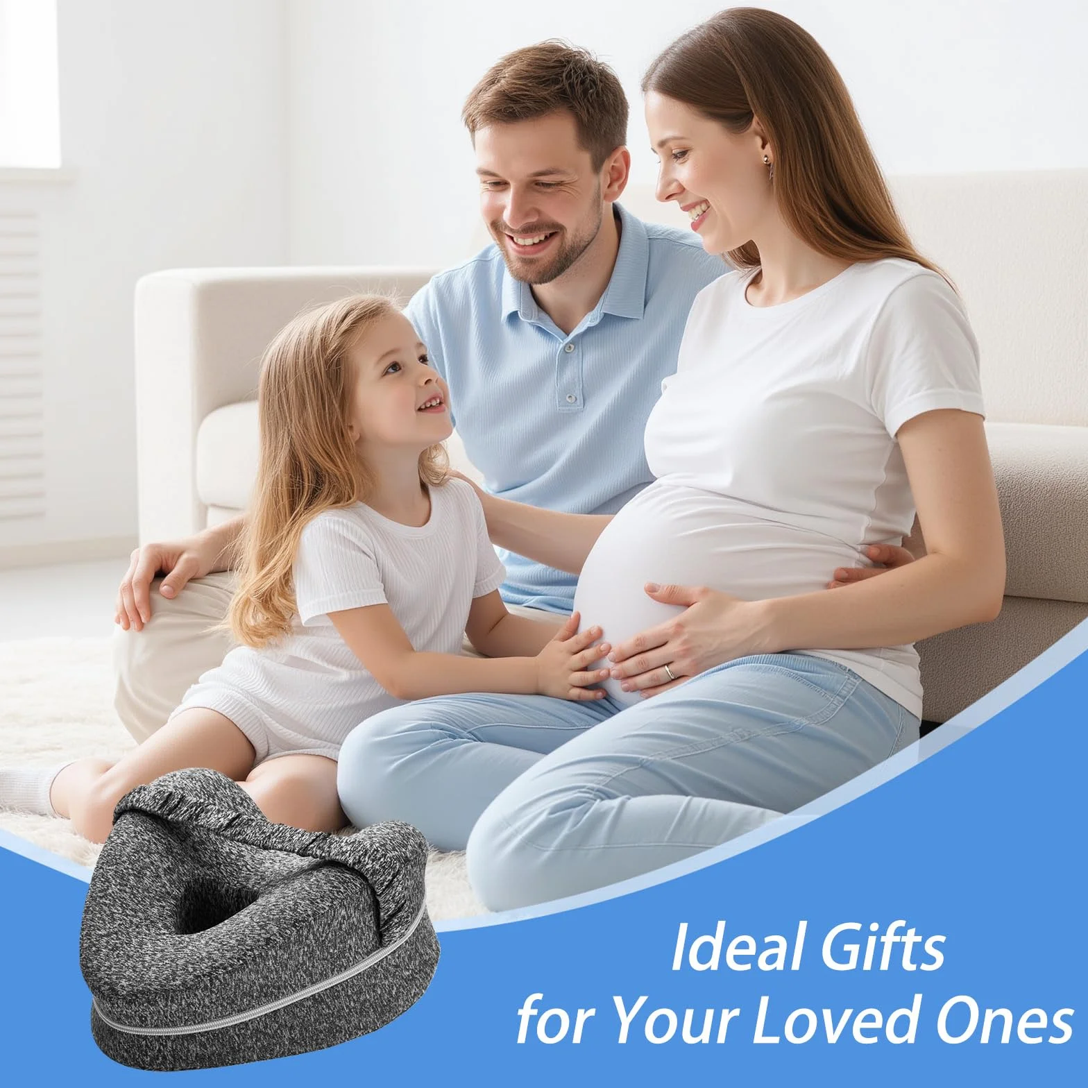BEAUTRIP Poduszka na nogi | ergonomiczna poduszka dla osób śpiących na boku dla optymalnego podparcia | Poduszka na kolana Memory Foam dla osób śpiących na boku | Poduszka do leżenia ze zdejmowaną i nadającą się do prania poszewką